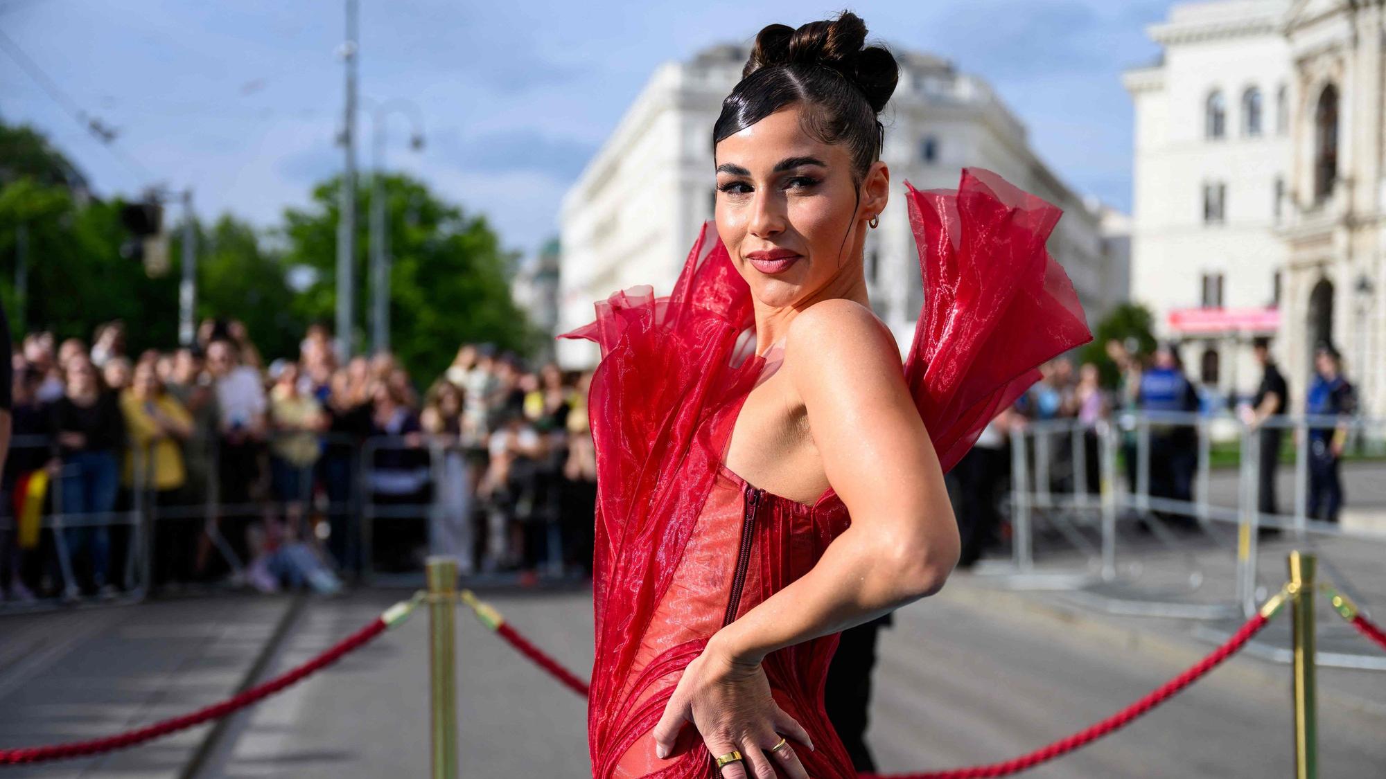 Sarah Engels beim ESC-Empfang in Wien.
