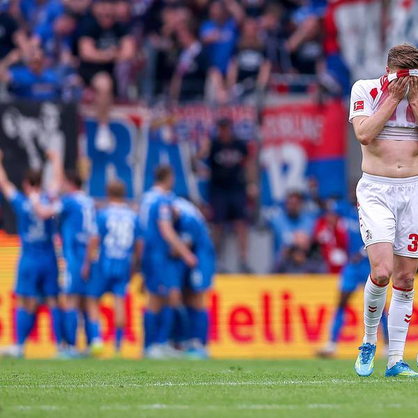10.05.2026, Fußball, 1. FC Köln - 1. FC Heidenheim, 1. Fußball Bundesliga Herren, 33. Spieltag, RheinEnergie-STADION, Saison 2025 / 2026: Marius Bülter 1FC Koeln 30 enttäuscht Enttäuschung gestikulierend auf dem Spielfeld nach dem 1:3 Gegentor DFB regulations prohibit any use of photographs as image sequences and or quasi-video. Nordrhein-Westfalen Deutschland *** 10 05 2026, Football, 1 FC Köln 1 FC Heidenheim, 1 Fußball Bundesliga Herren, 33 Spieltag, RheinEnergie STADION, Saison 2025 2026 Marius Bülter 1FC Koeln 30 enttäuscht Enttäuschung gestikulieren auf dem Spielfeld nach dem 1 3 Gegentor DFB regulations prohibit any use of photographs as image sequences and or quasi video Nordrhein Westfalen Deutschland