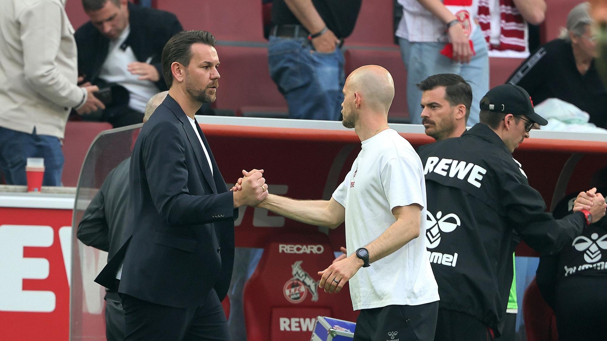 1. FC Köln vs. Bayer Leverkusen, 33. Spieltag, 10-05.2026, 17.30 Uhr, Rene Wagner, Thomas Kessler (1. FC Köln), Bild: Herbert Bucco