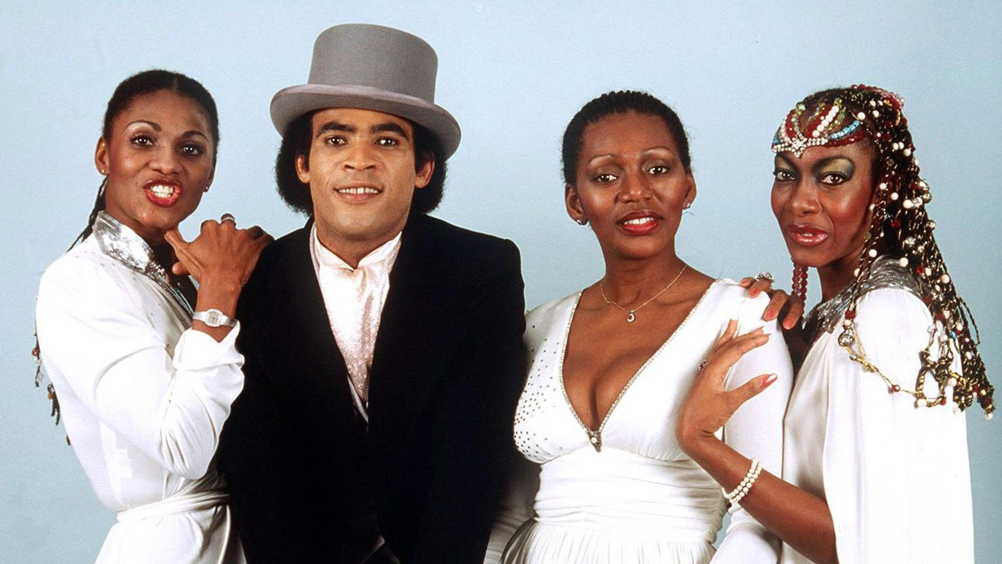 Vor 50 Jahren begann die Karriere von Boney M.: Marcia Barrett, Bobby Farrell, Liz Mitchell und Maizie Williams.