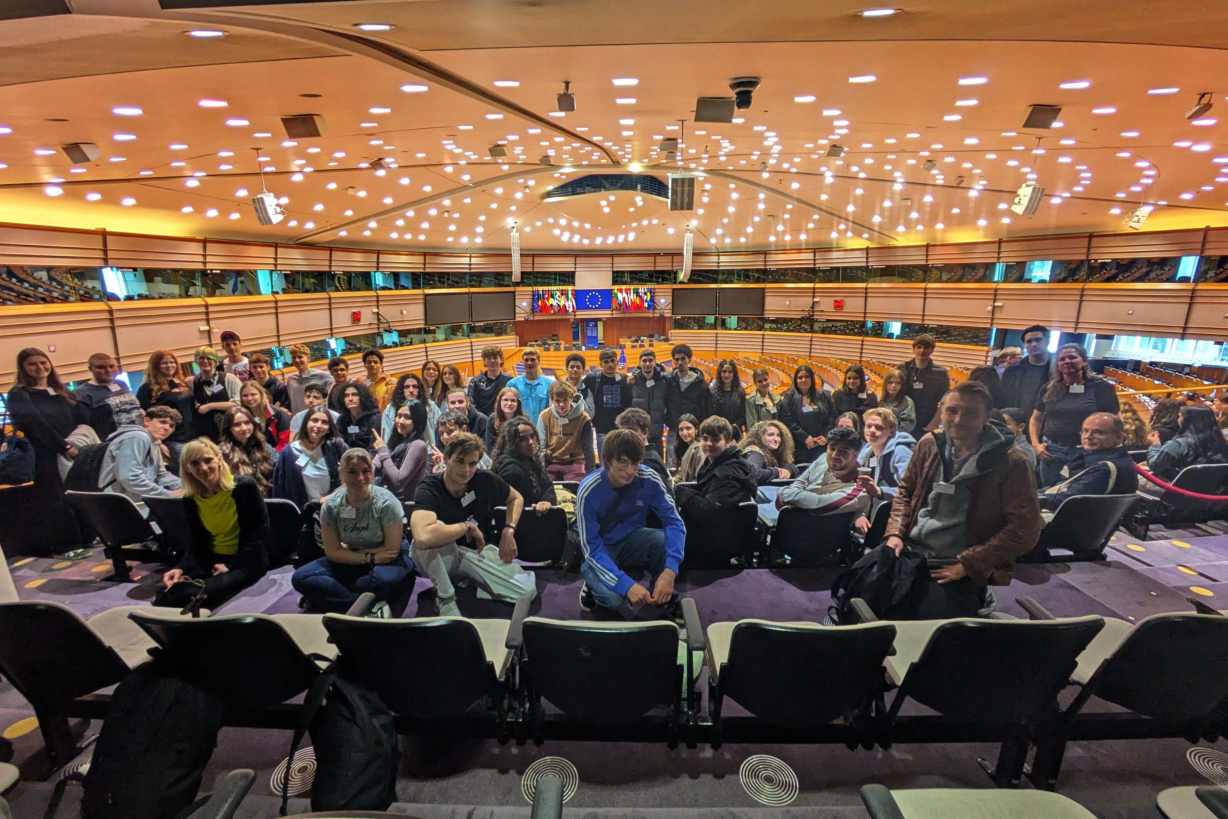 Die Oberstufenschüler besuchten das Europaparlament in Brüssel, Herz des politischen Europas.