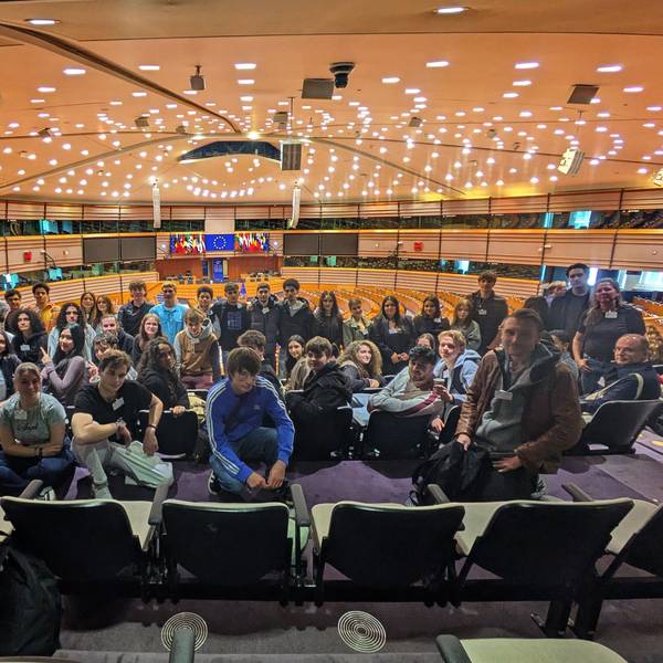Die Oberstufenschüler besuchten das Europaparlament in Brüssel, Herz des politischen Europas.