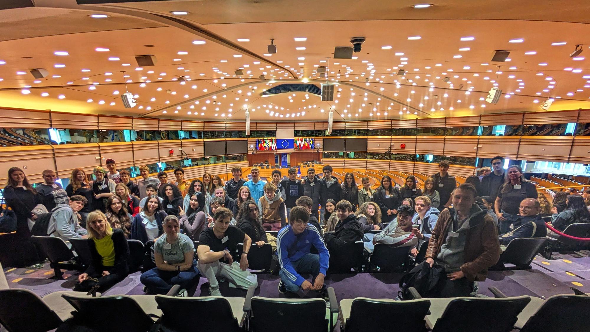 Die Oberstufenschüler besuchten das Europaparlament in Brüssel, Herz des politischen Europas.