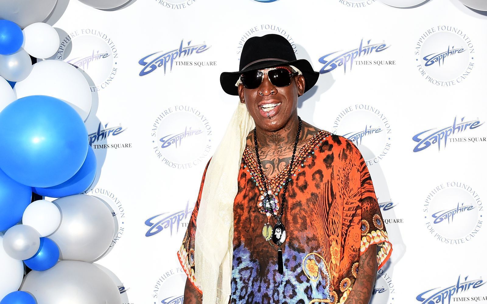Die große Zeit des Sport und die Zeit der großen Sause sind vorbei, ein bunter Vogel ist Dennis Rodman aber noch immer. (Bild: 2019 Getty Images/Ilya S. Savenok)