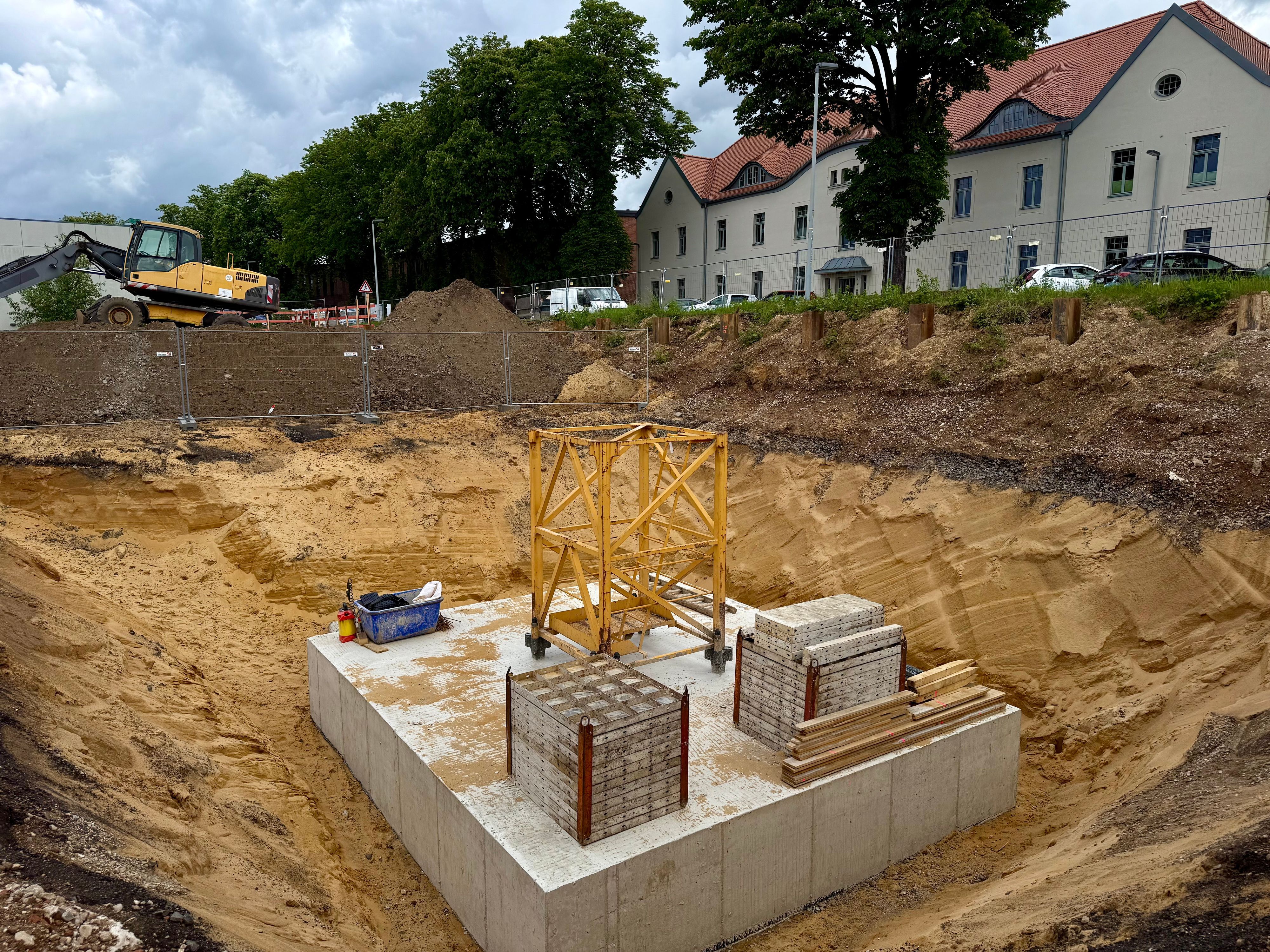 Das Fundament des Baukrans