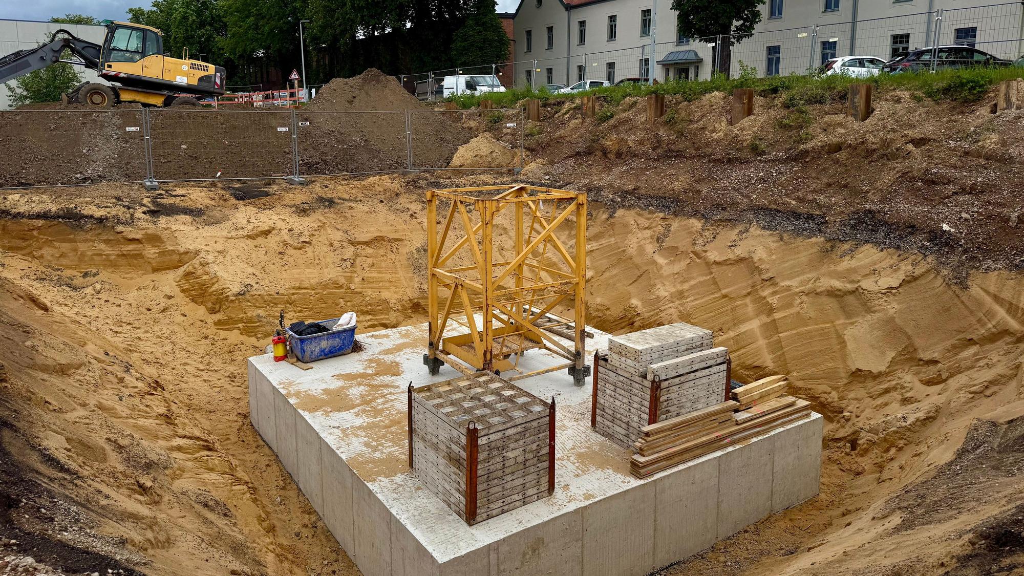 Das Fundament des Baukrans