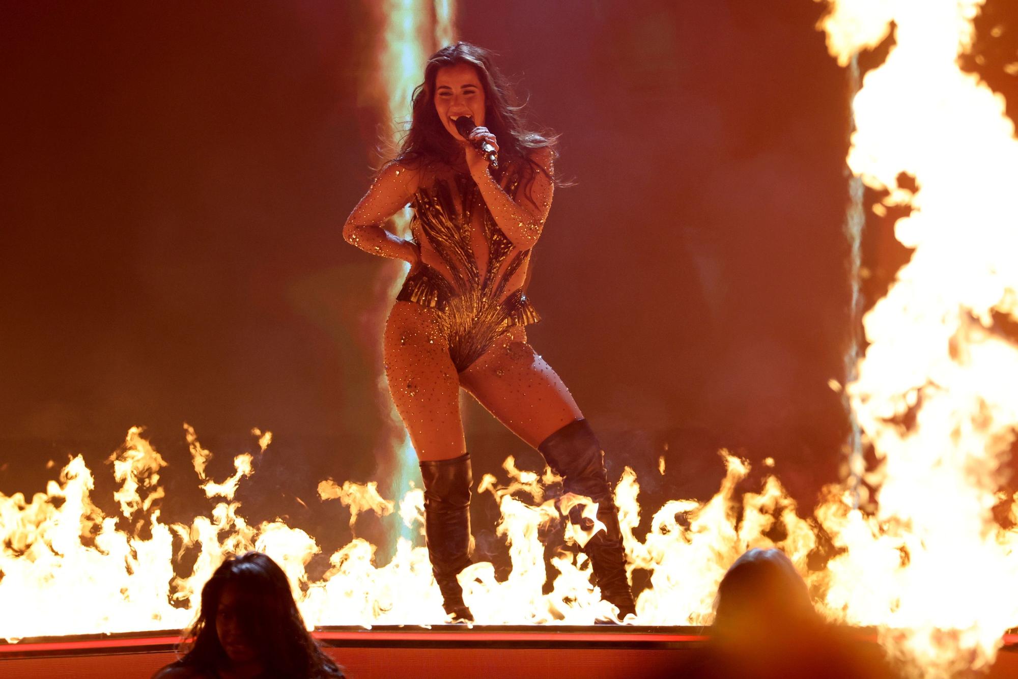 Sarah Engels beim Finale des 70. Eurovision Song Contest (ESC) in der Wiener Stadthalle.