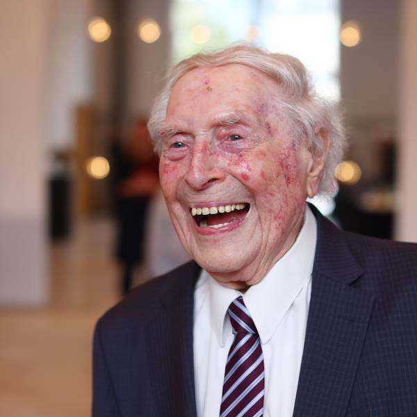 Empfang bei Oberbürgermeisterin Henriette Reker zum 99. Geburtstags von Ludwig Sebus im Historischen Rathaus in Köln