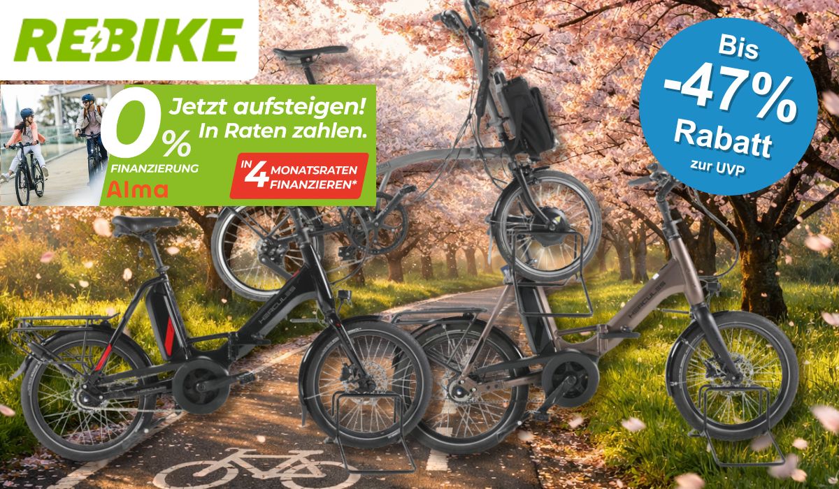 3 verschiedene E-Falträder.