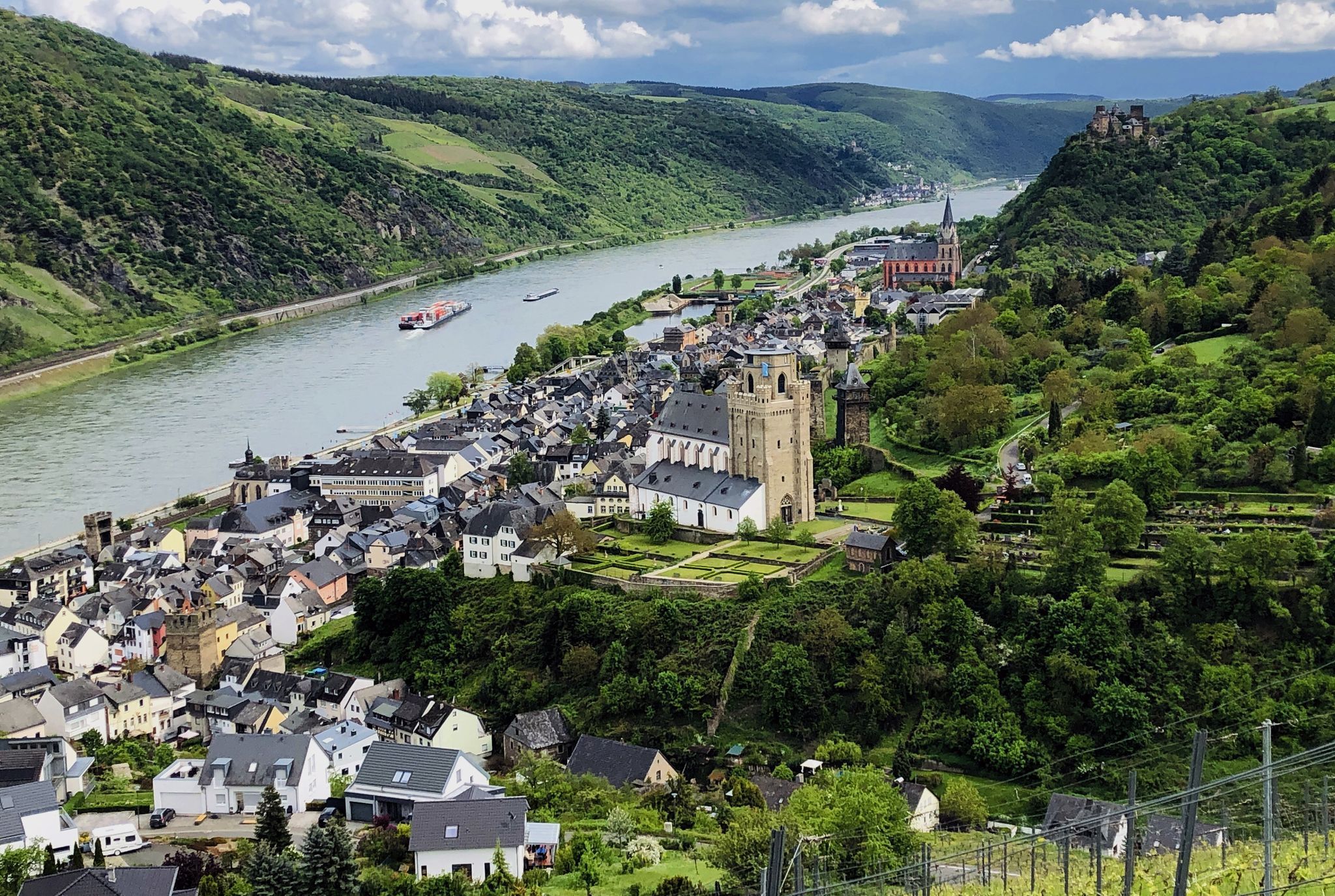 Blick auf den Rhein und Oberwesel im Mittelrheintal