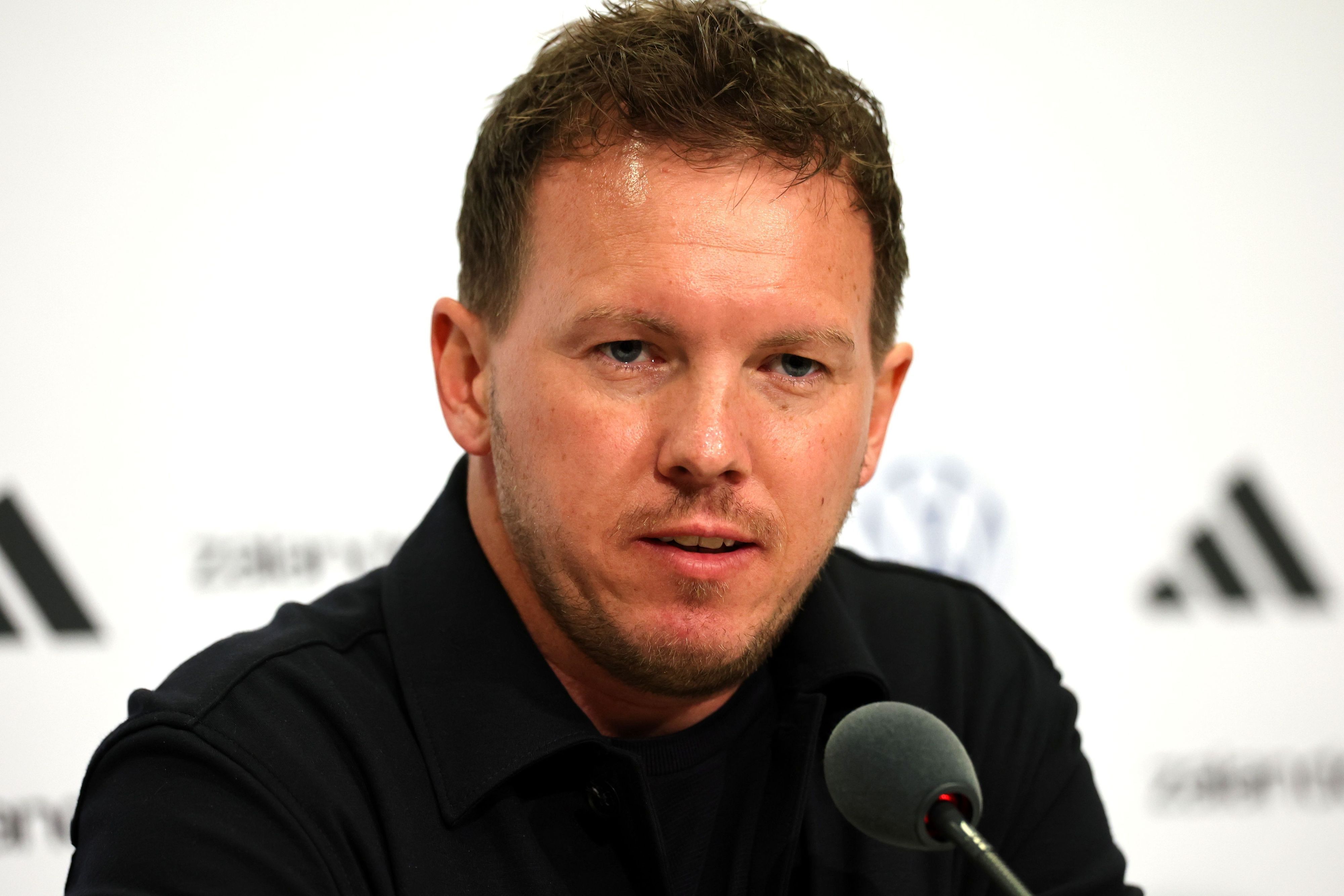 Bundestrainer Julian Nagelsmann auf einer Pressekonferenz des DFB