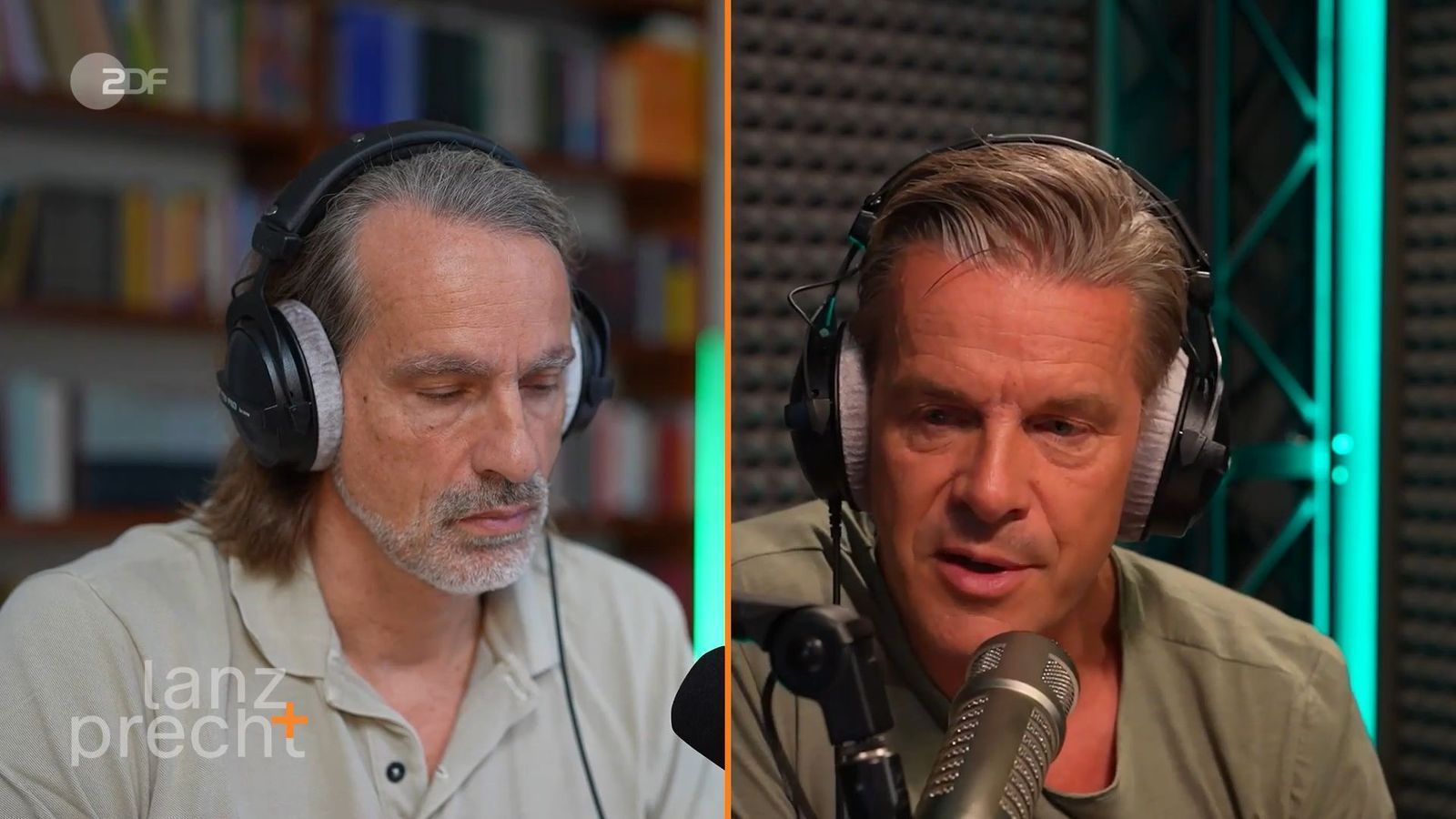 Richard David Precht (links) und Markus Lanz kritisierten in ihrem Podcast das Konzept der politischen Brandmauer. (Bild: ZDF / Lanz + Precht)