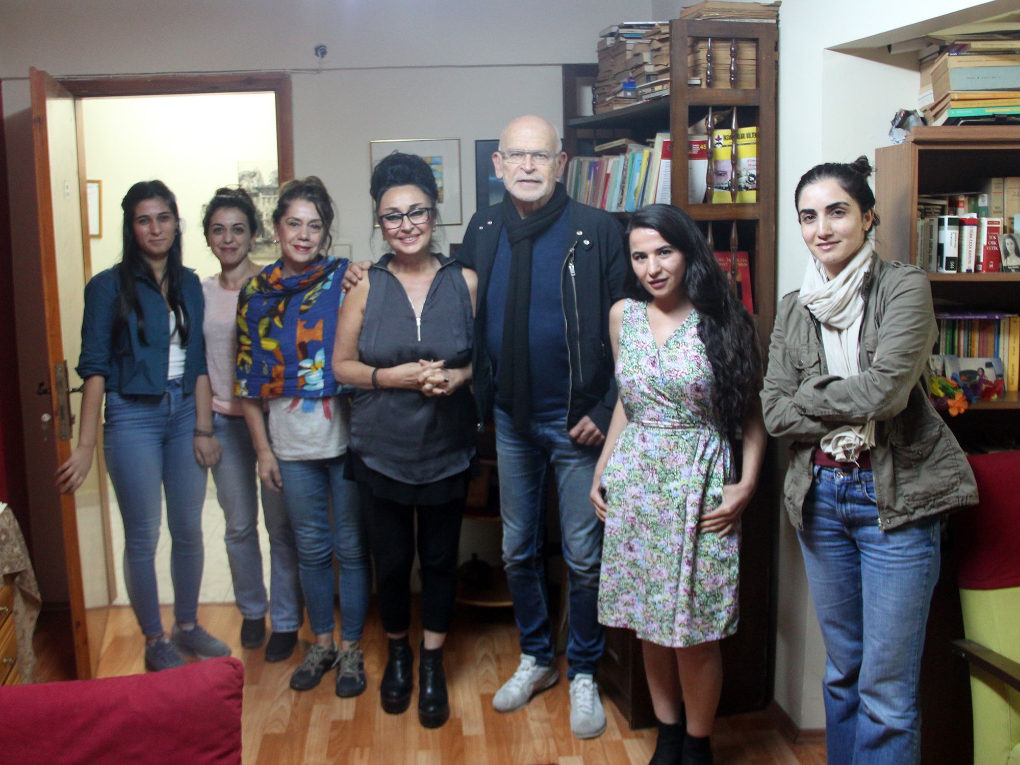 Günter Wallraff with Eren Keskin and her staff. Istanbul 2 Oct 2017