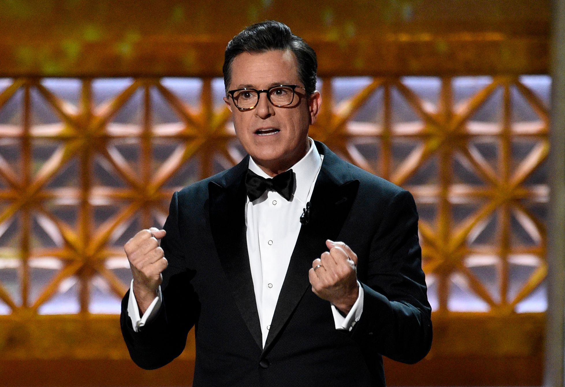 Moderator Stephen Colbert