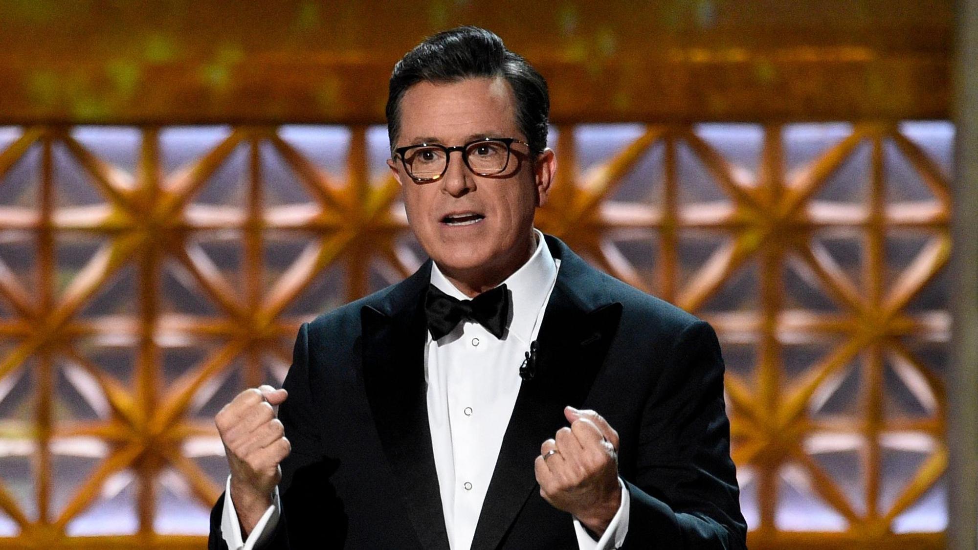 Moderator Stephen Colbert