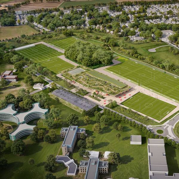 Bayer-04-Campus in Monheim Version aus Mai 2026 Foto: rendertaxi GmbH Alexander Pfeiffer und Felix Volland