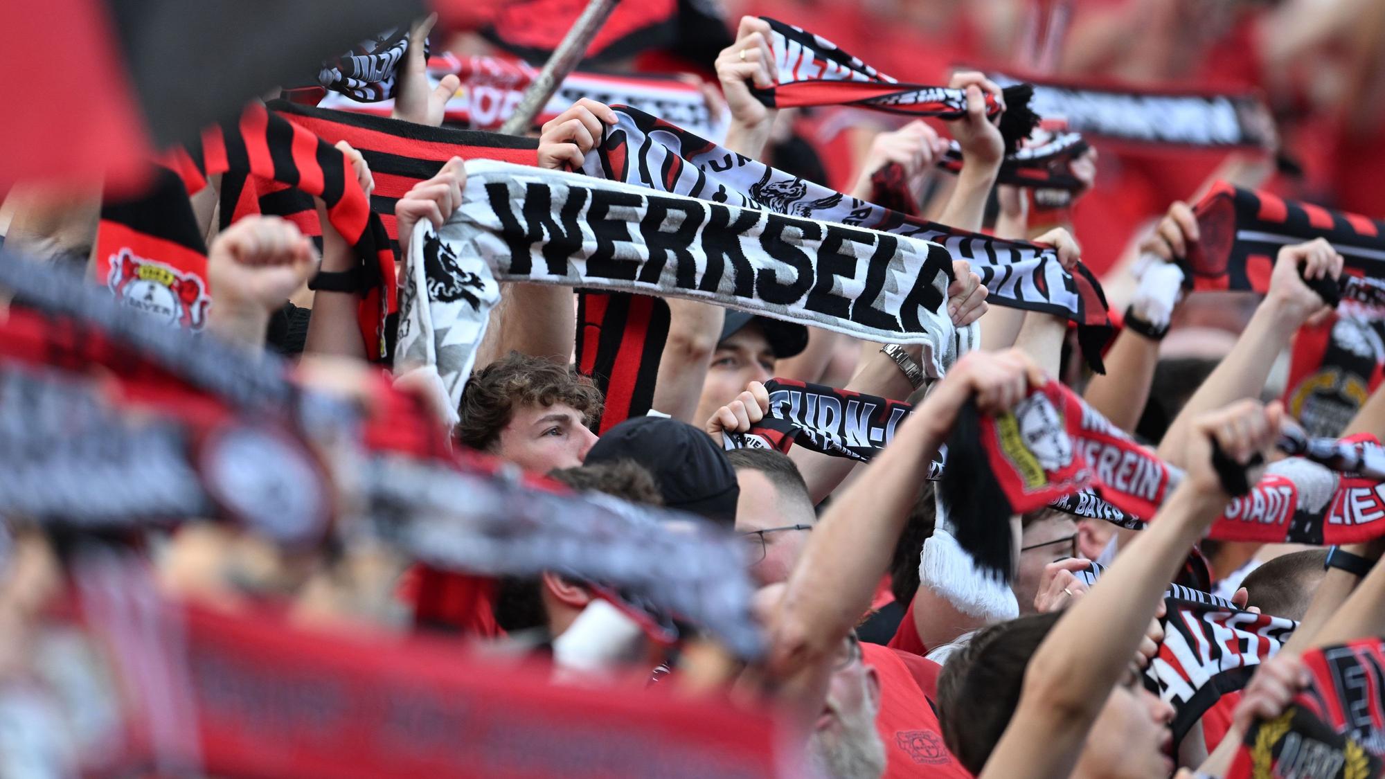 Auf den Schal eines Fans von Bayer Leverkusen hatten es die Kölner abgesehen.
