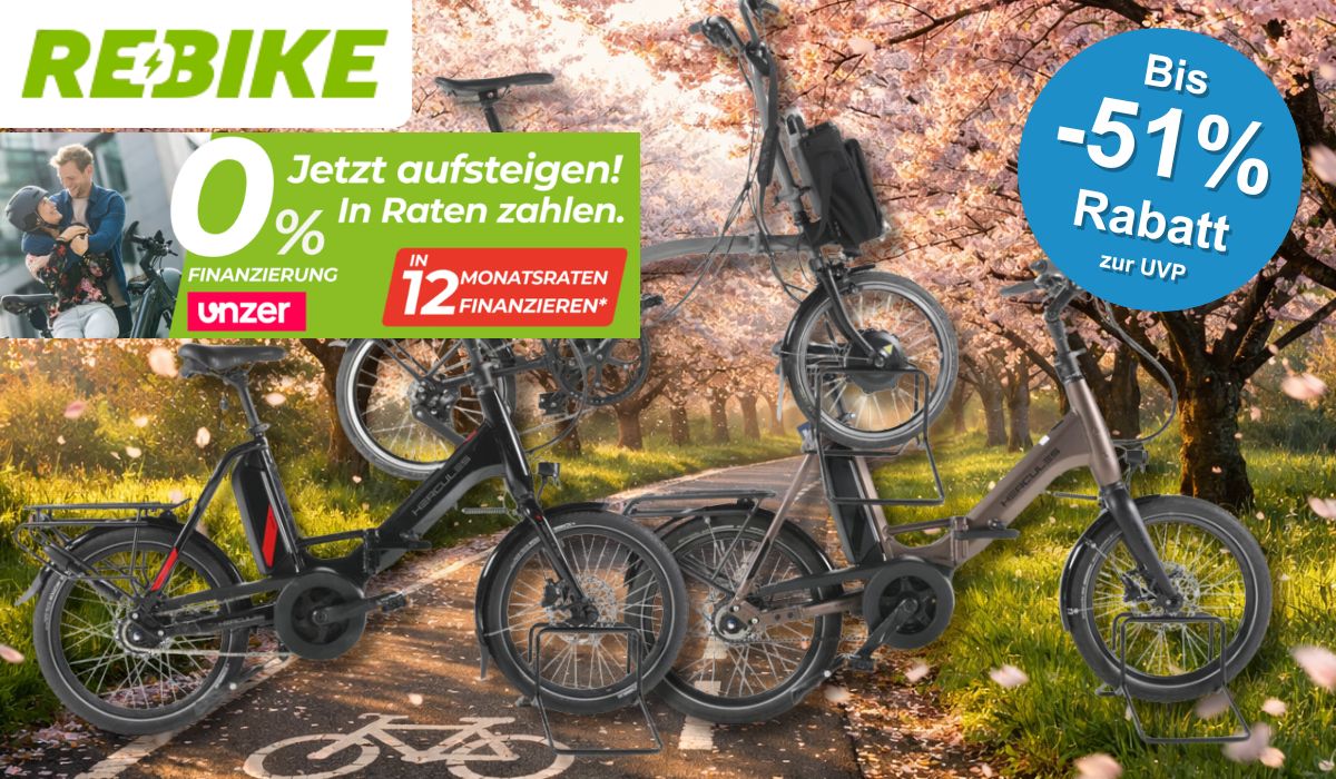 3 verschiedene E-Falträder.