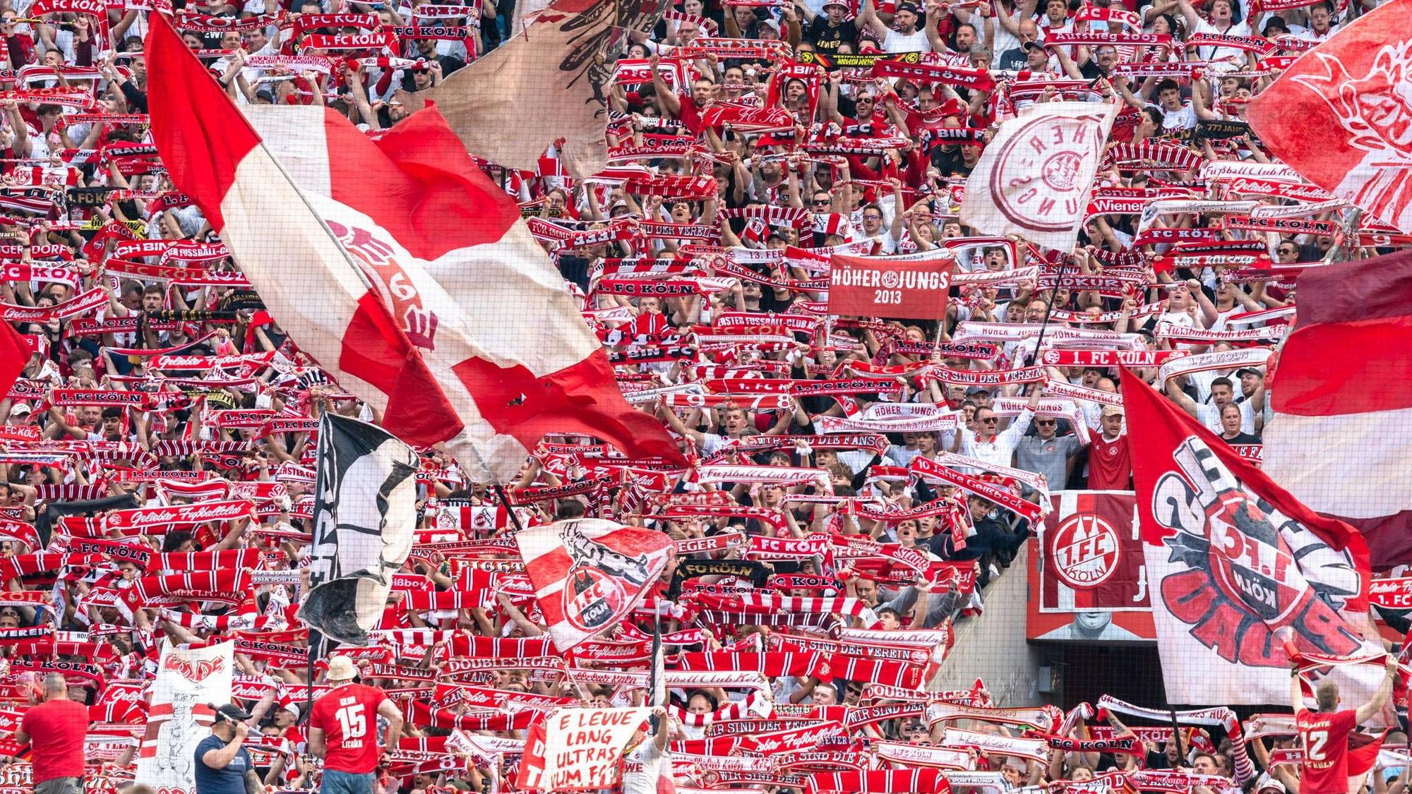 Deutschland: Bundesliga 2025/2026 33. Spieltag, 1. FC Köln vs. FC Heidenheim, Sonntag, 10.05.2026 Rhein-Energie-Stadion, Nordrhein-Westfalen Fans / Zuschauer / Stimmung / Schal *** Germany Bundesliga 2025 2026 Matchday 33, 1 FC Köln vs FC Heidenheim, Sunday, 10 05 2026 Rhein Energie Stadion, North Rhine-Westphalia Fans Spectators Mood Scarf Copyright: xCelinaxLeiersx