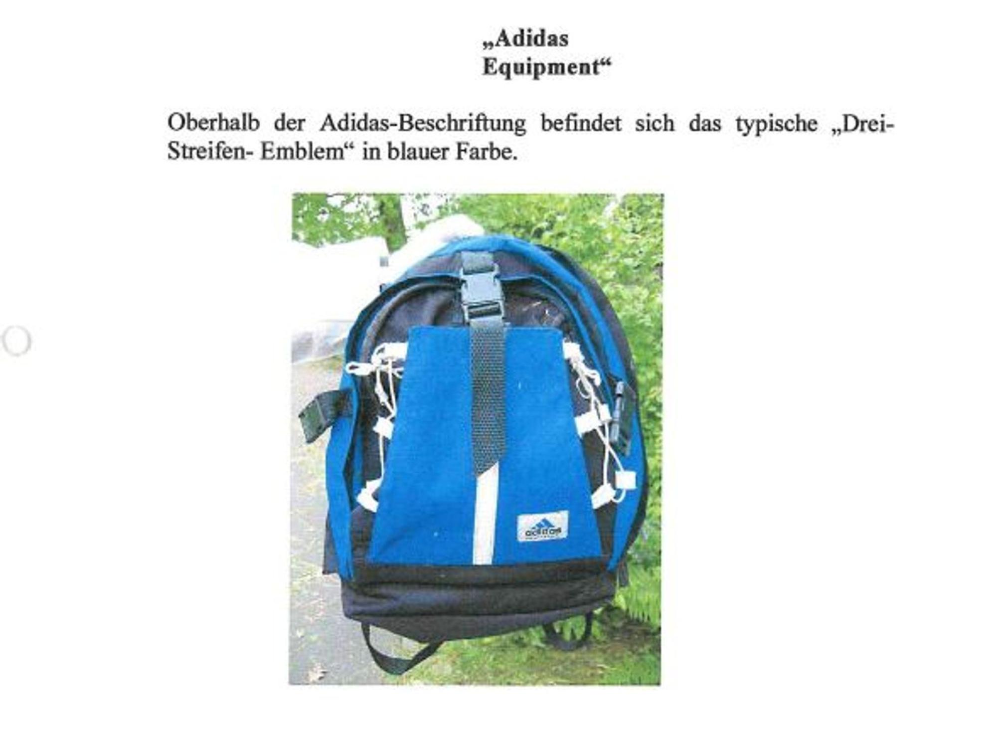 In diesem Rucksack wurde in Krefeld die Leiche eines neugeborenen Jungen entdeckt. (Bild: PP Dortmund )