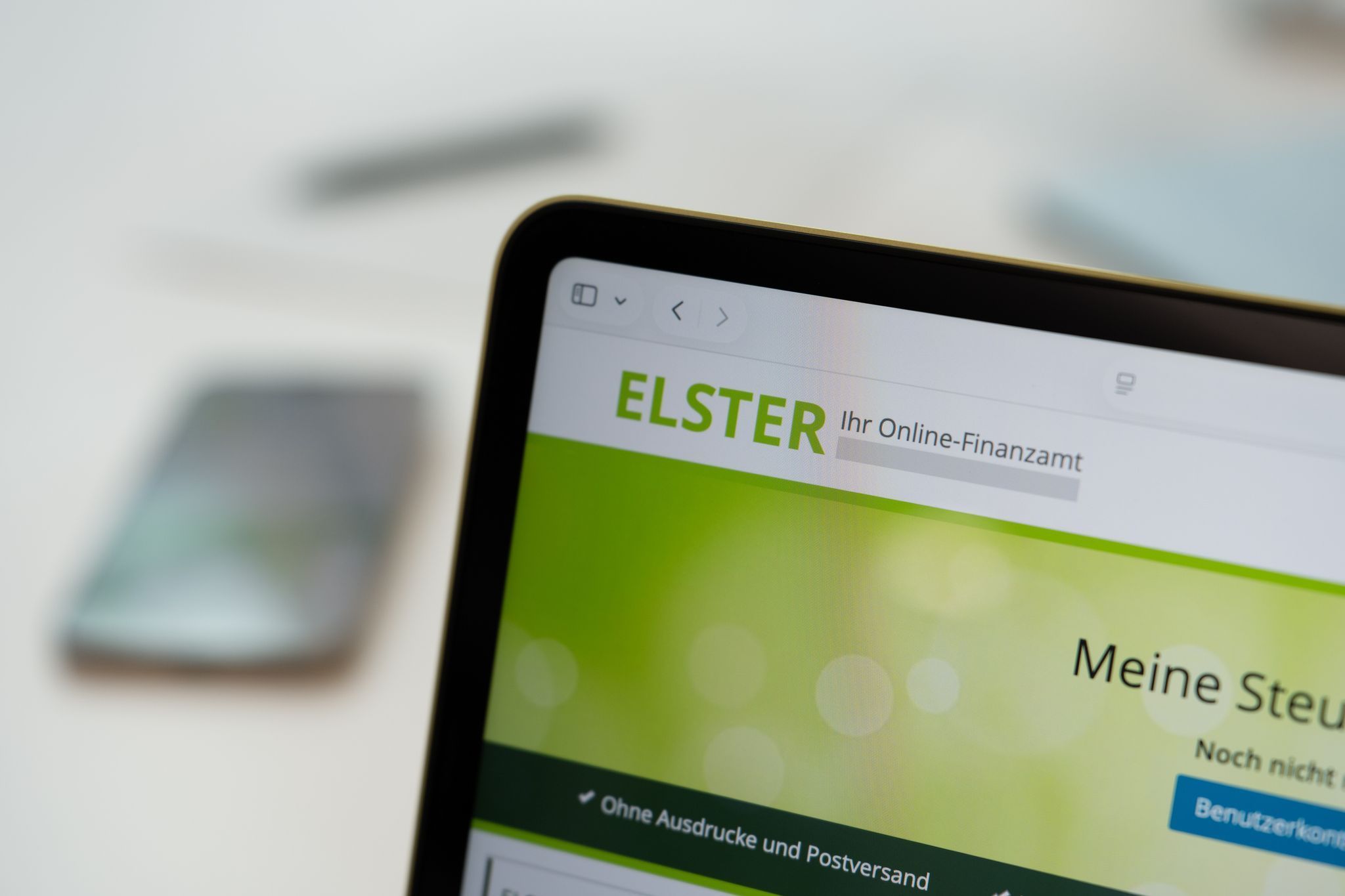 Das Online-Finanzamt «Mein ELSTER» auf einem Laptop