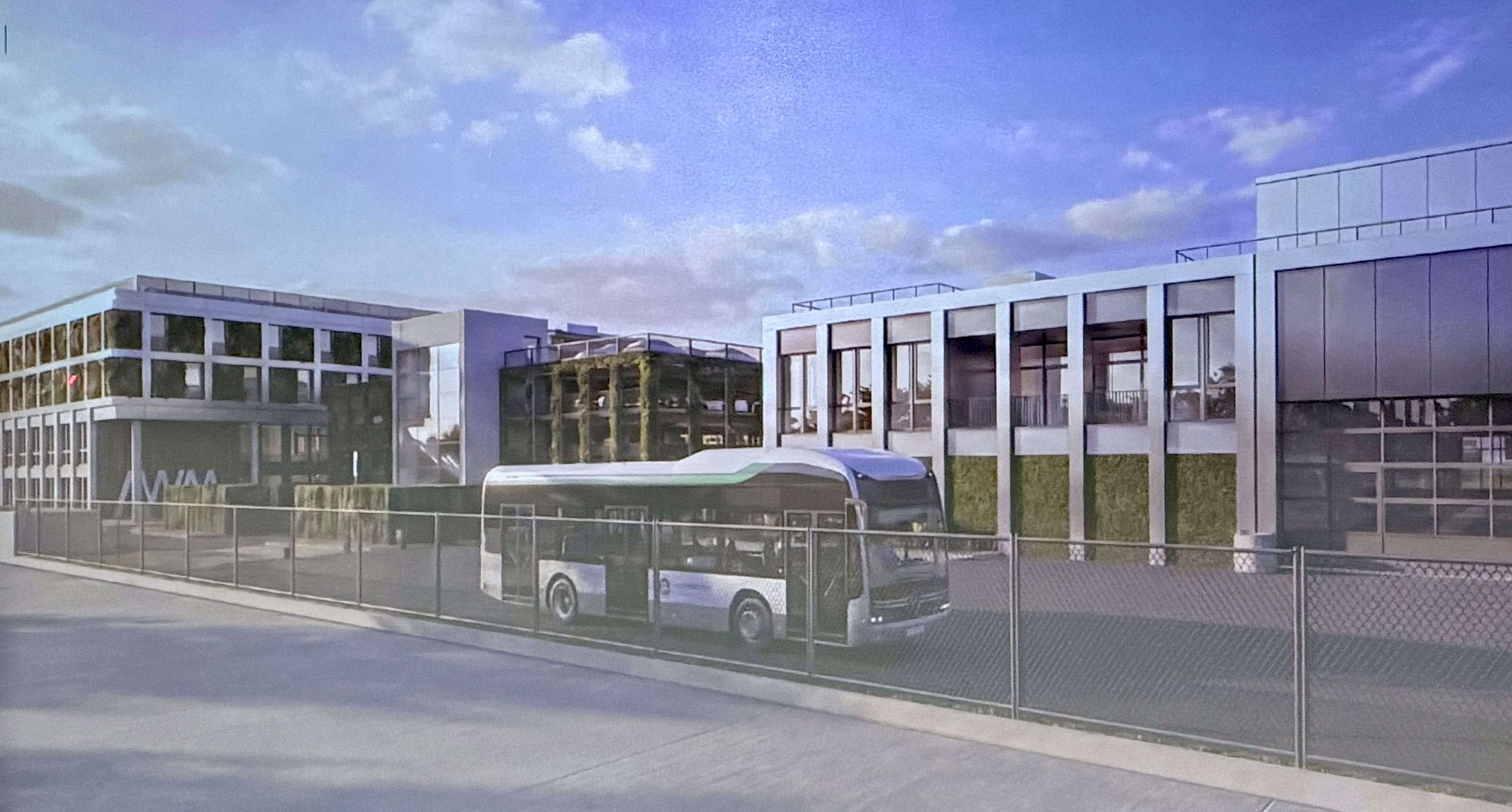 Die Visualisierung zeigt das künftige RVK-Zentrum in der Mechernicher Peterheide.