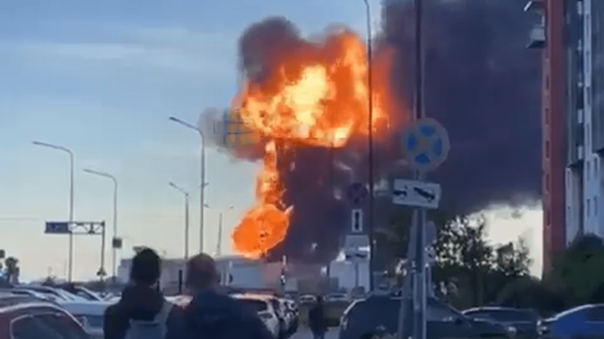 Ein Screenshot aus einem Video soll einen Angriff in St. Petersburg zeigen.
