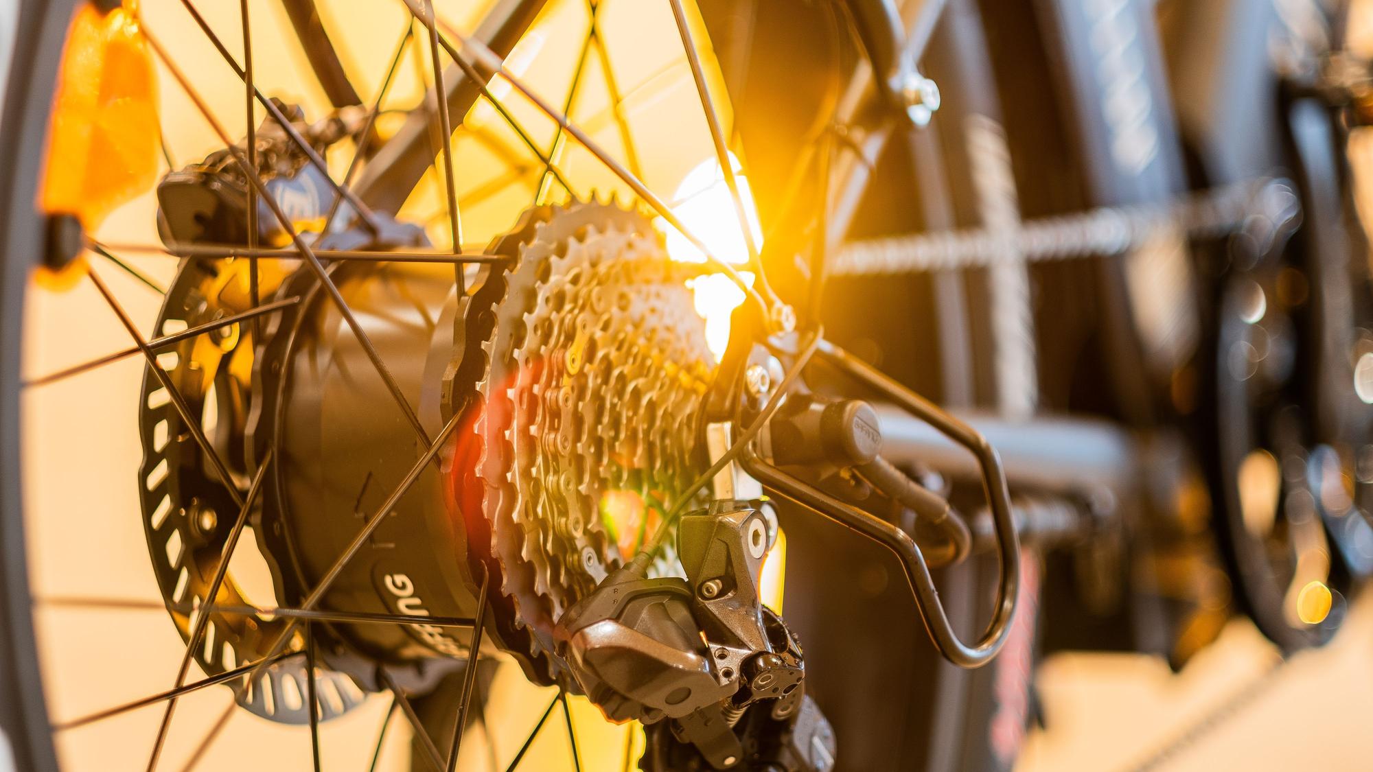 E-Bike Hinterrad mit Motor und Schaltung