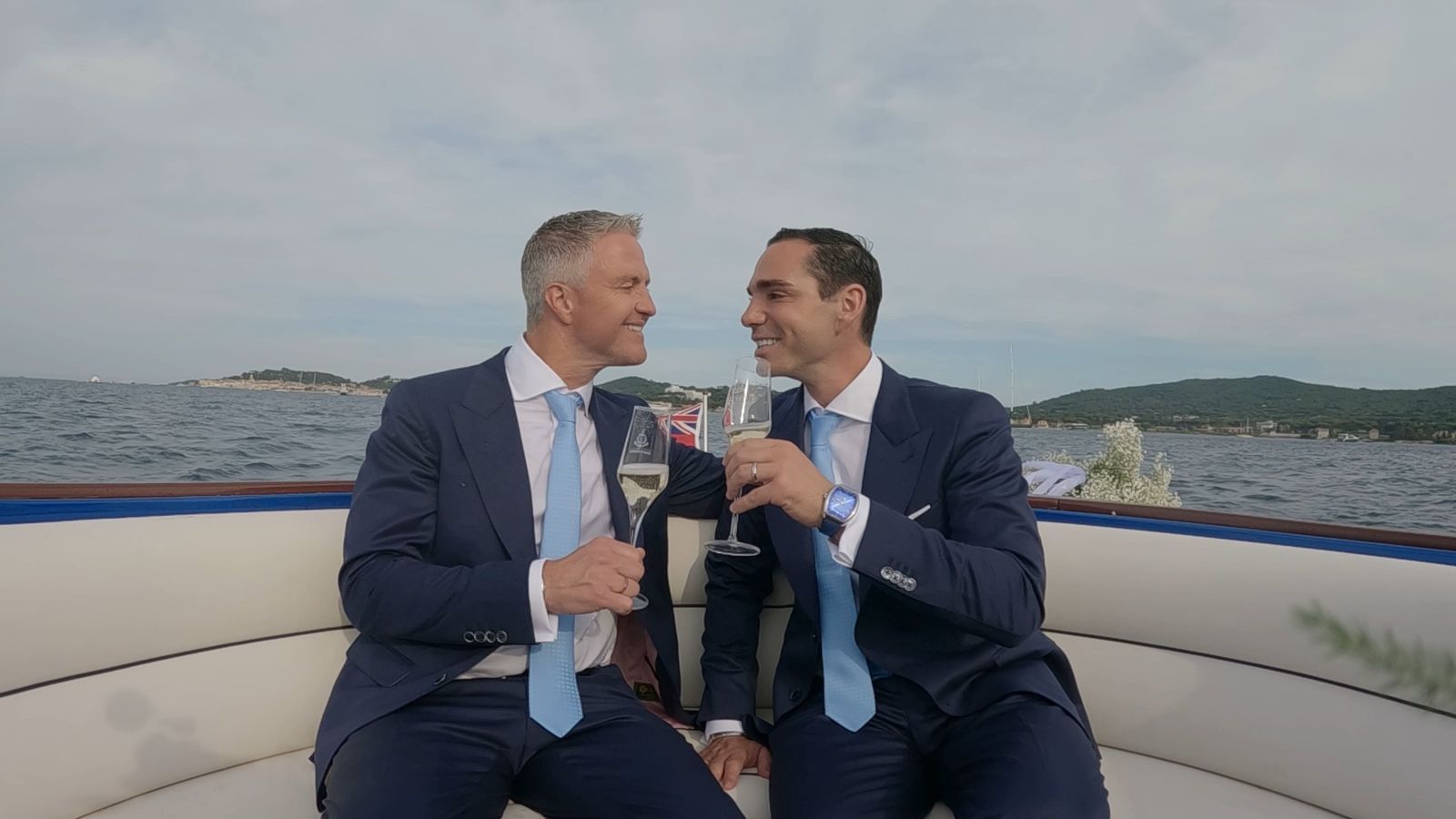 Ralf und Étienne Schumacher haben am 30. Mai in Saint-Tropez ihre Hochzeit gefeiert. (Bild: Sky/ Tresor TV)
