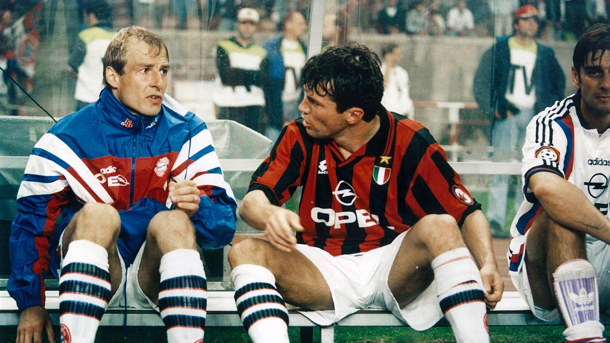 Jürgen Klinsmann und Lothar Matthäus auf der Bank.