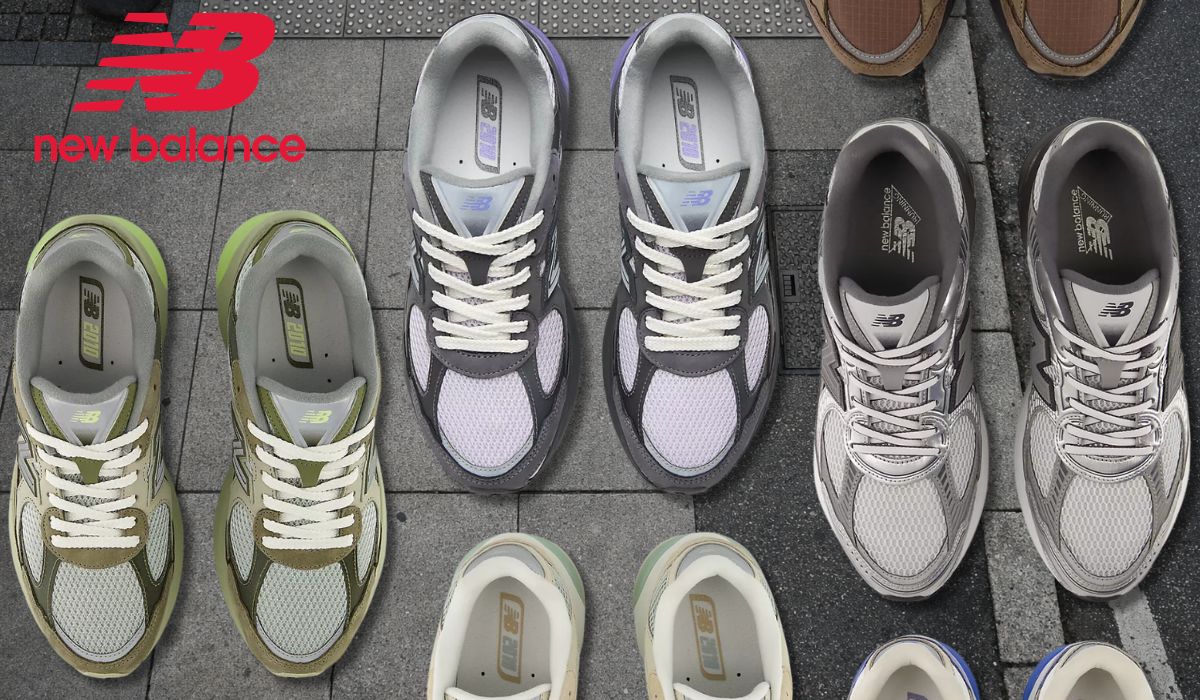 Die neuen New Balance ABZORB 2010 Sneaker vor einem Straßenhintergrund in verschiedenen Colorways abgebieldet.