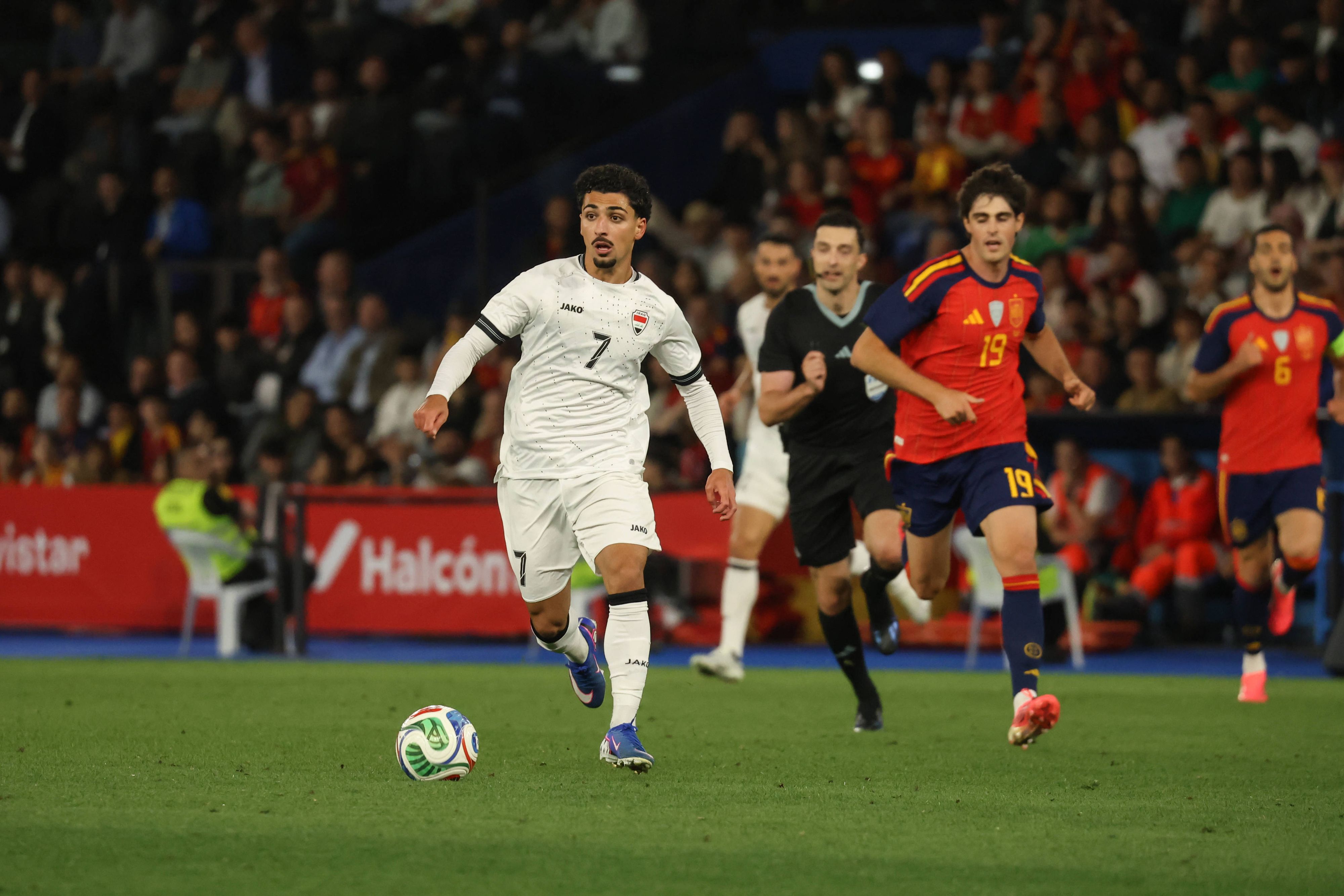Spain - FIFA friendly - Spain vs Iraq - 04/06/2026 SPAIN, LA CORUNA, JUNE 04: Youssef Amyn of Iraq during the FIFA friendly football match between Spain and Iraq at Riazor Stadium on June 04, 2026 in La Coruna, Spain. Photo by Manuel Blondeau/ AOP.Press La Coruna Estadio Riazor Galicia Spain Copyright: x ManuelxBlondeau/AOP.Pressx AOP20260604-00187