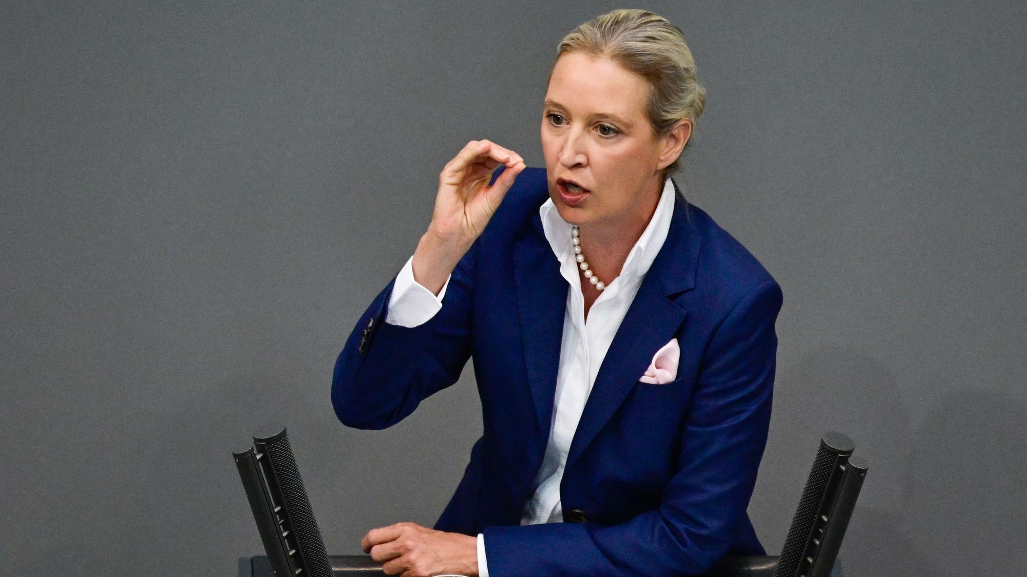 AfD-Co-Vorsitzende Alice Weidel im Bundestag.