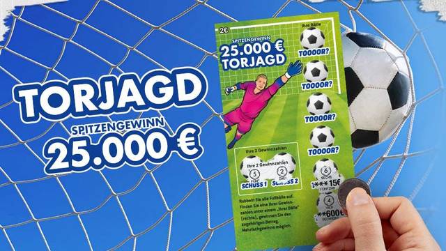 Das Bild zeigt das WestLotto-Rubbellos Torjagd