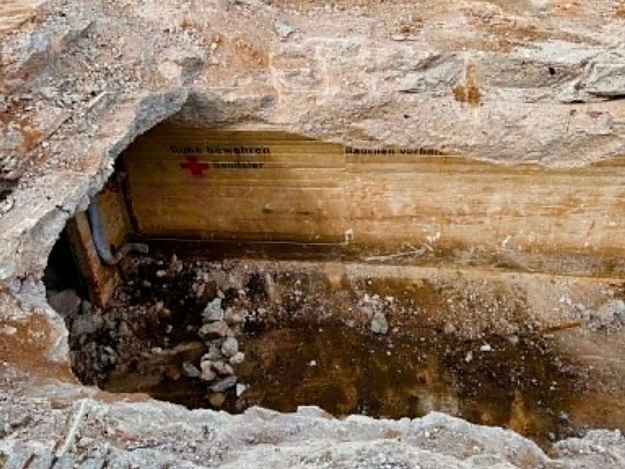 Die Bauarbeiten mussten nach dem Fund der Bunkeranlage auf unbestimmte Zeit gestoppt werden.