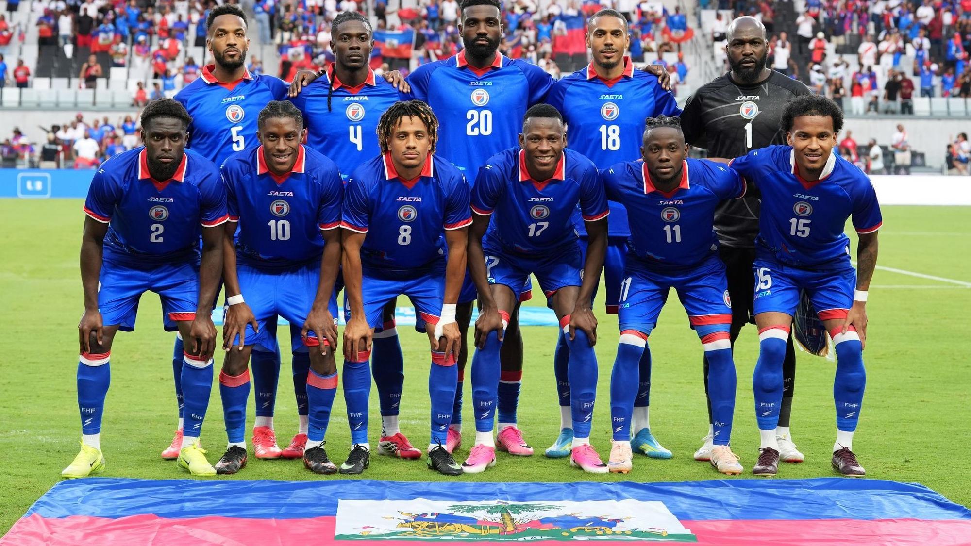 Die Spieler der haitianischen Fußball-Nationalmannschaft.