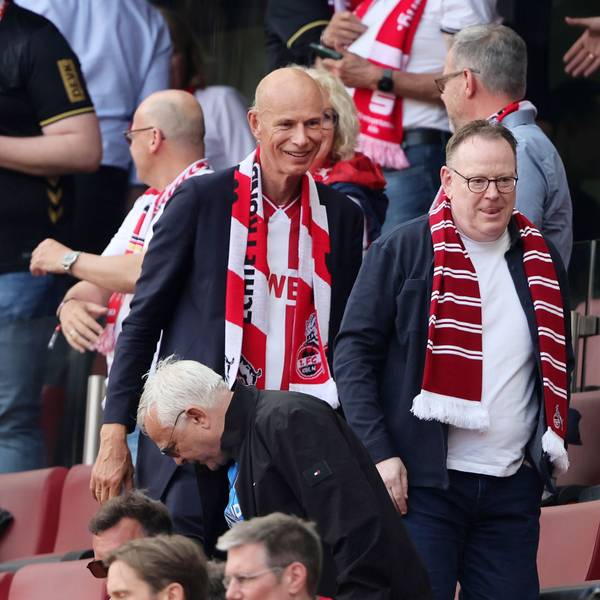 FC-Präsident Jörn Stobbe (l.) und Kölns Oberbürgermeister Torsten Burmester im Rhein-Energie-Stadion.