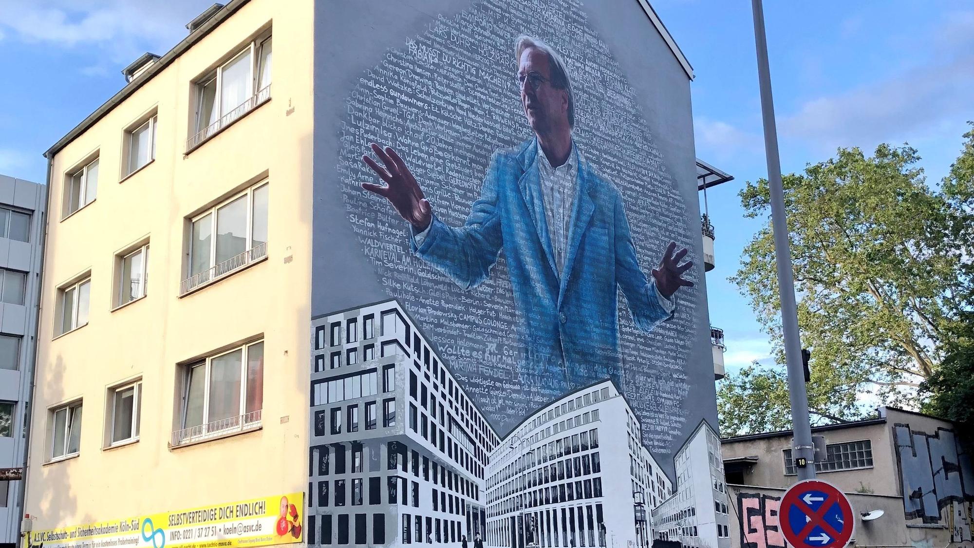 Das Wandbild am Haus Severinstraße 194.