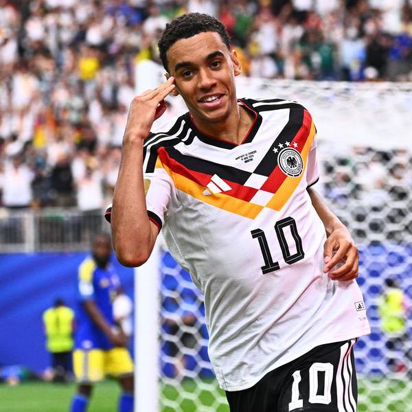 Jamal Musiala (Deutschland) bejubelt sein Tor zum 4:1.