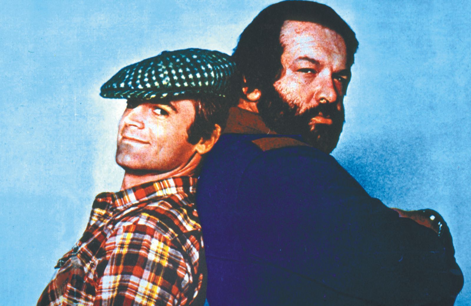 Wahrscheinlich die beste Buddy-Komödie der Action-Buddies Spencer und Hill: In „Zwei wie Pech und Schwefel“ spielen sie die Freunde Kid und Ben, die bei einem Autorennen einen Buggy gewinnen.  (Bild: Kabel eins / Columbia Pictures)