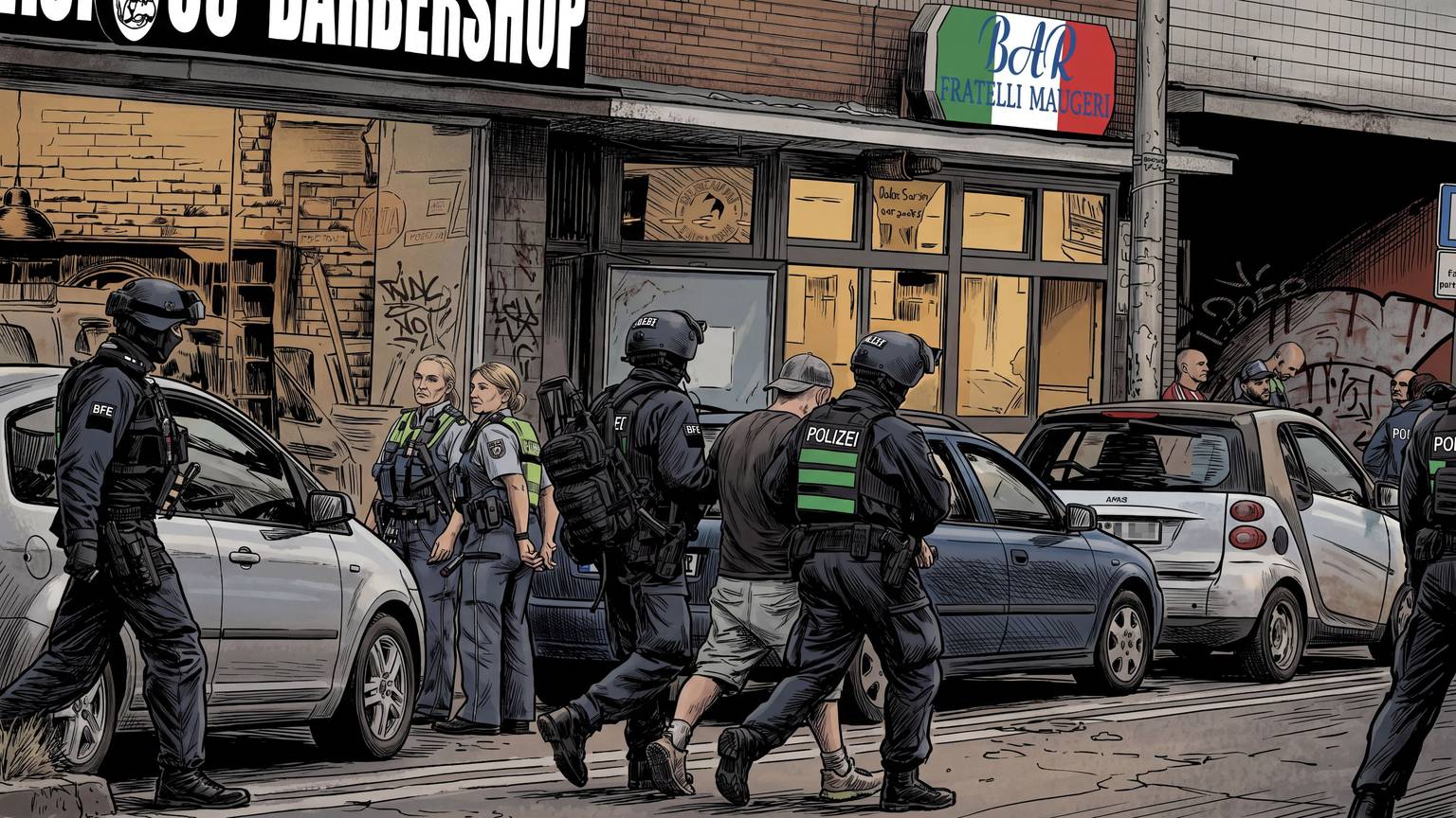 Polizeieinsatz auf der Kalk-Mülheimer Straße.