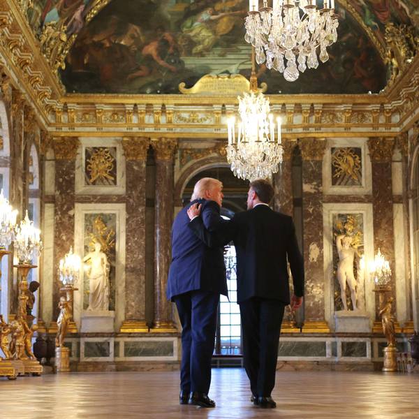 US-Präsident Donald Trump am Mittwoch (17. Juni) mit dem französischen Präsidenten Emmanuel Macron im Schloss Versailles