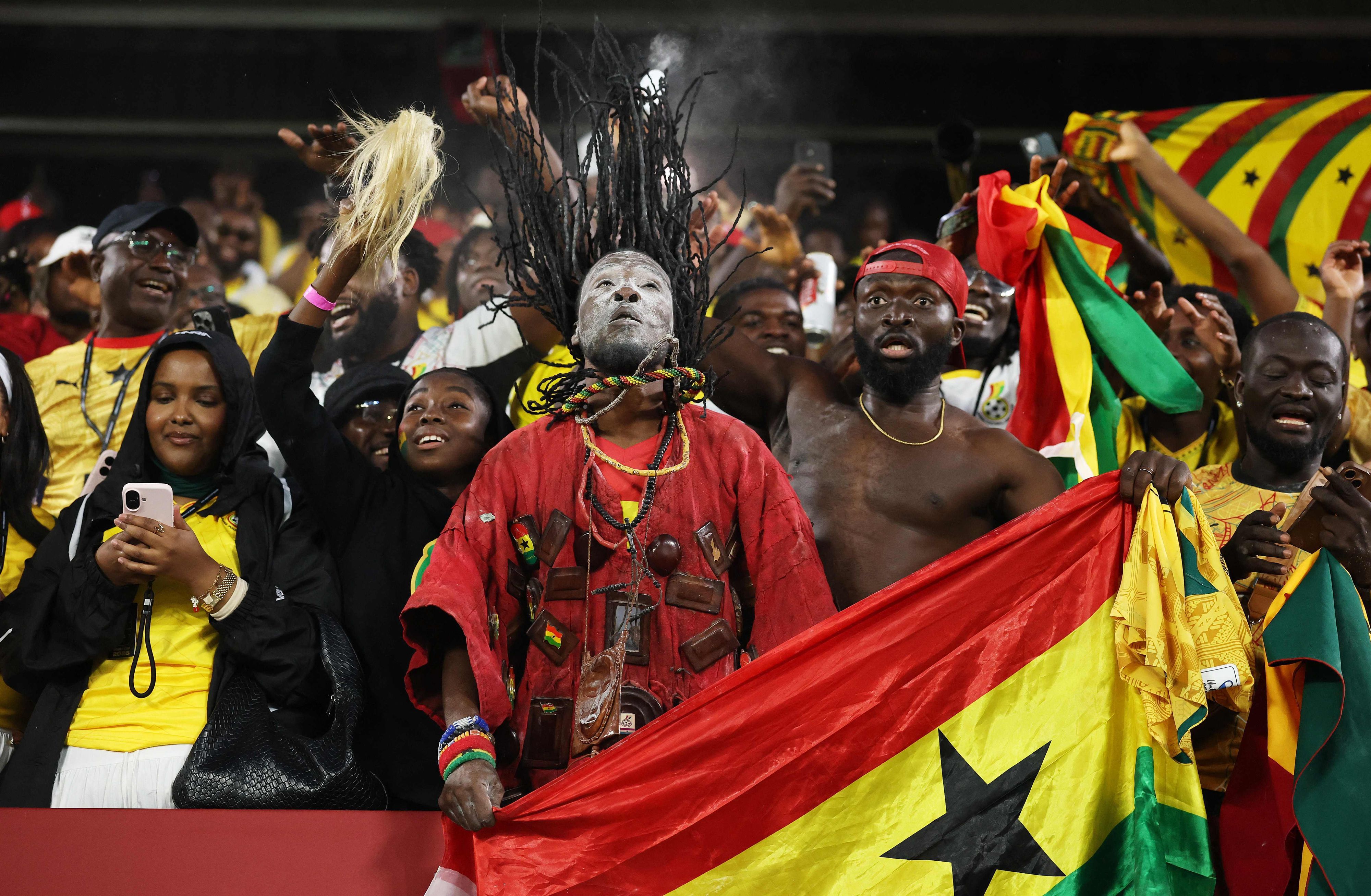 Ghana-Fans auf der Tribüne.