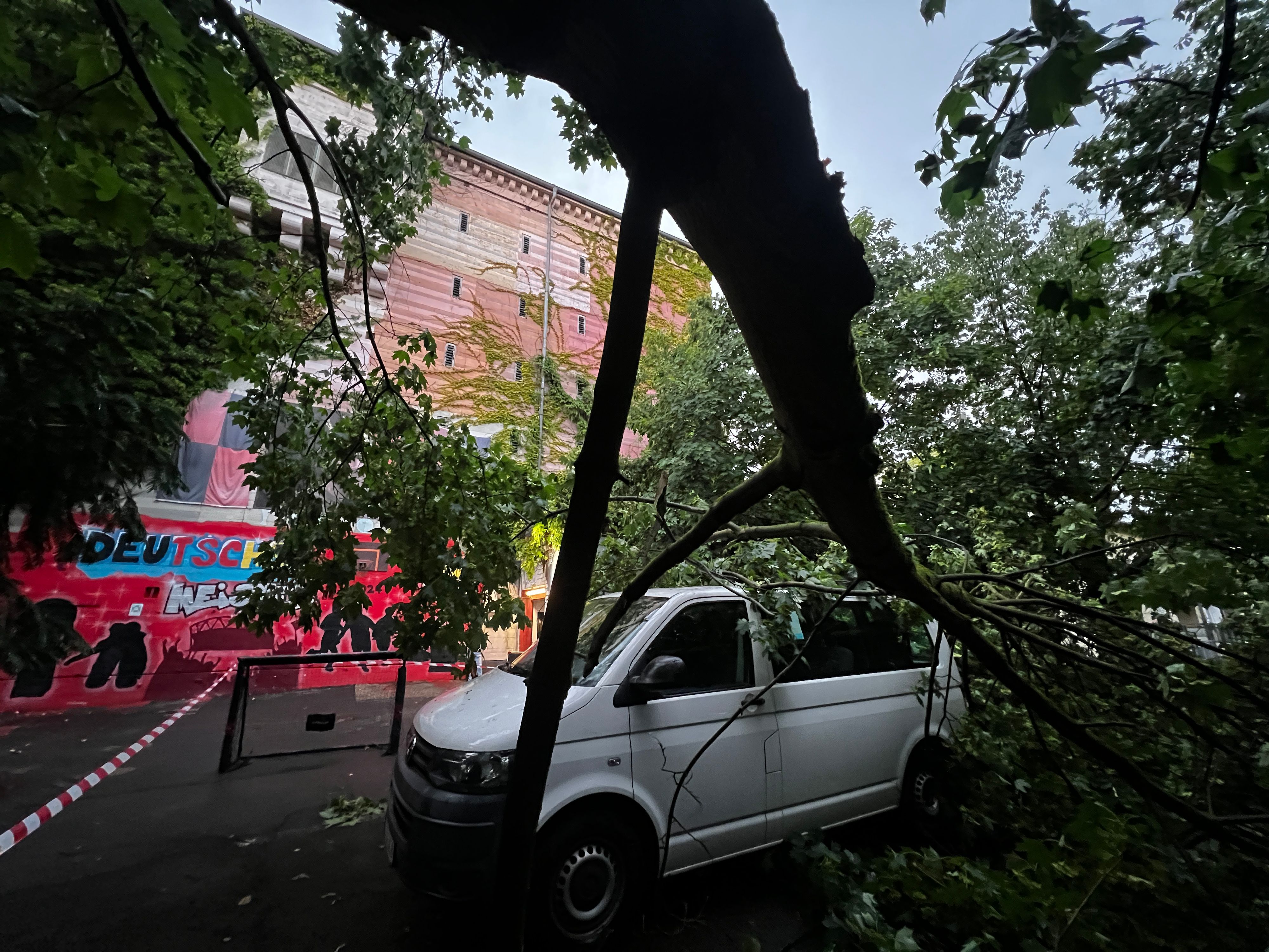 Beim Unwetter in Leverkusen ist ein Baum umgestürzt.