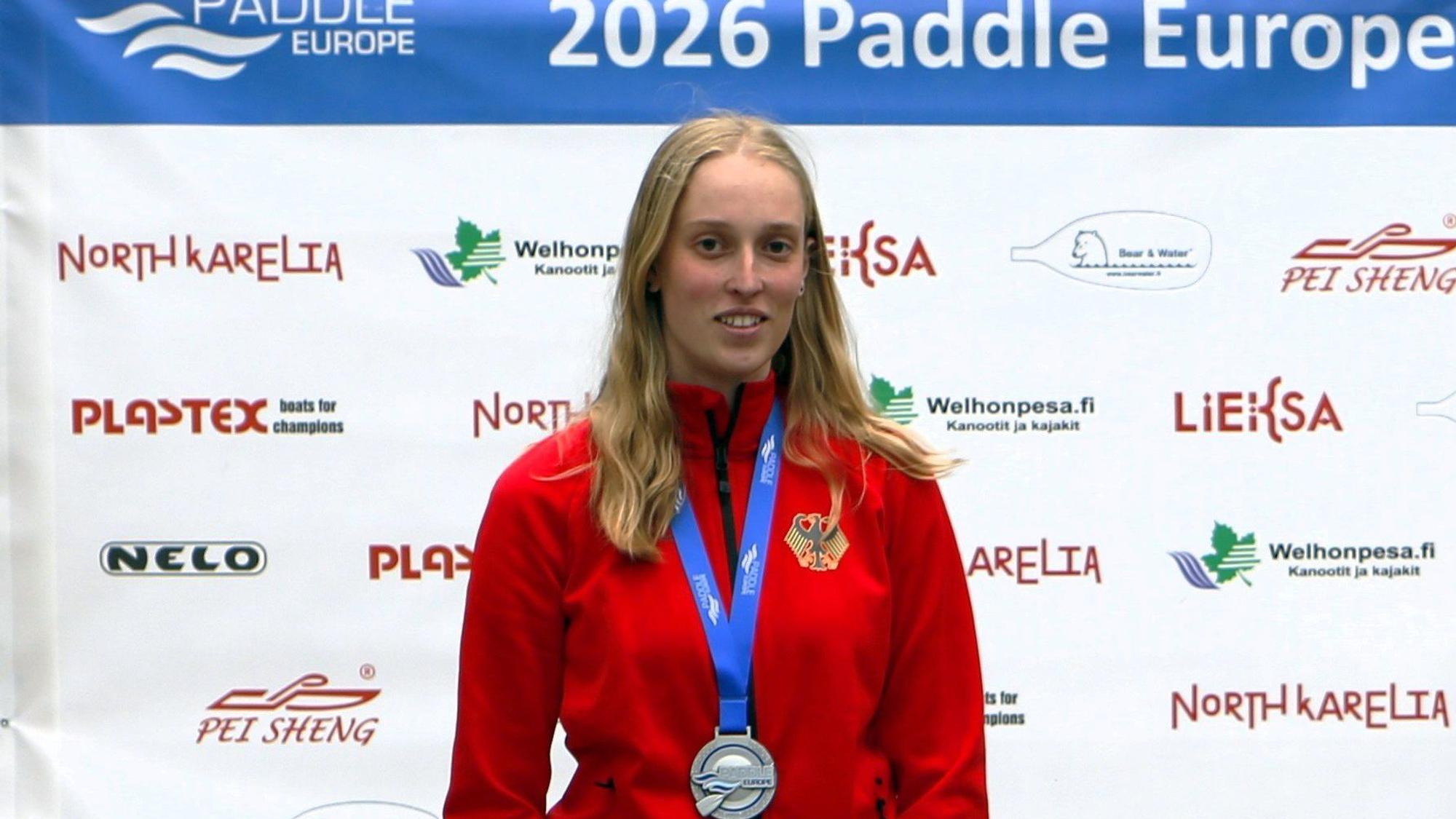 Naya Daruwala bei der Europameisterschaft im Kanu Freestyle in Finnland