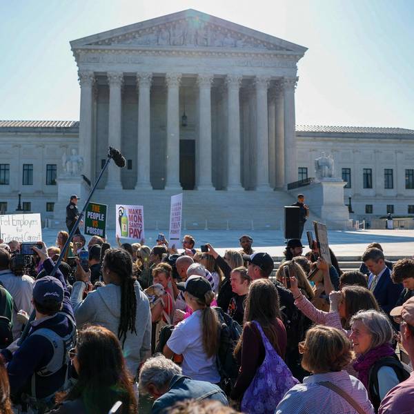 Glyphosat-Kritiker protestieren während der Anhörung im April vor dem obersten US-Gerichtshof in Washington.