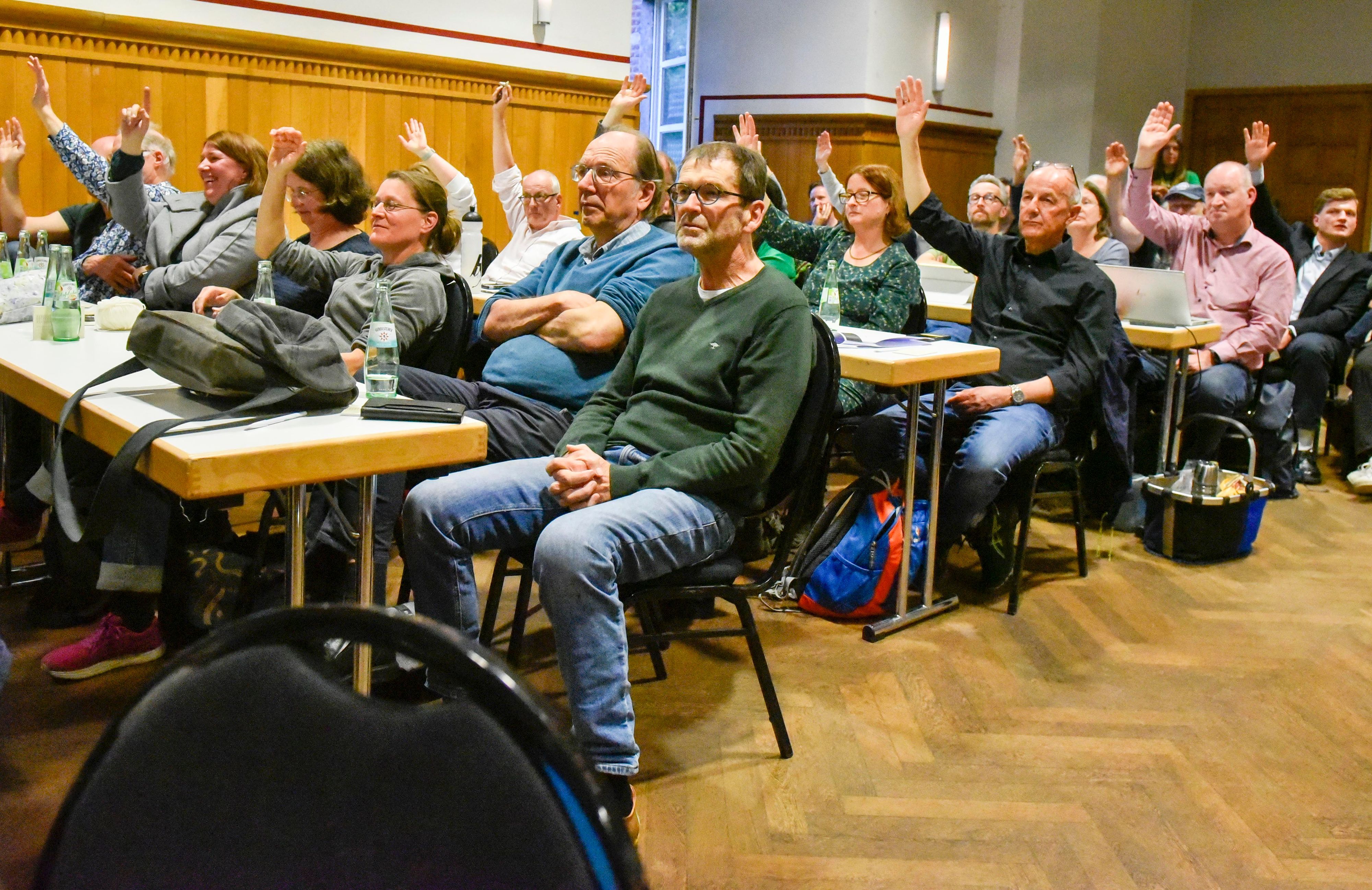 Per Handzeichen stimmten die Grünen im Juli über Reformanträge ab. Bei ihrem nächsten Zusammentreffen geht es um den Verbleib eines Beisitzers im Vorstand.