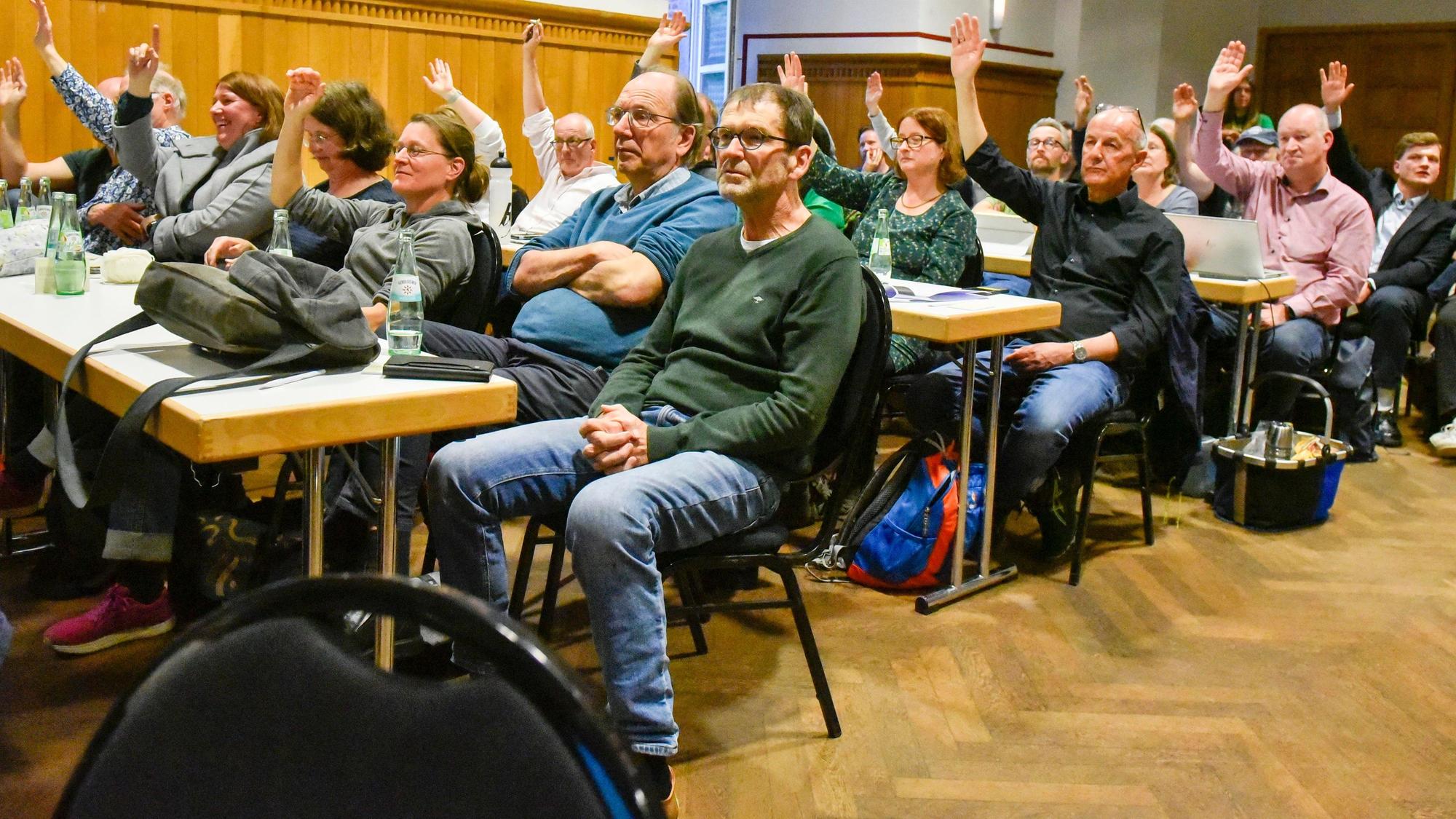 Per Handzeichen stimmten die Grünen im Juli über Reformanträge ab. Bei ihrem nächsten Zusammentreffen geht es um den Verbleib eines Beisitzers im Vorstand.