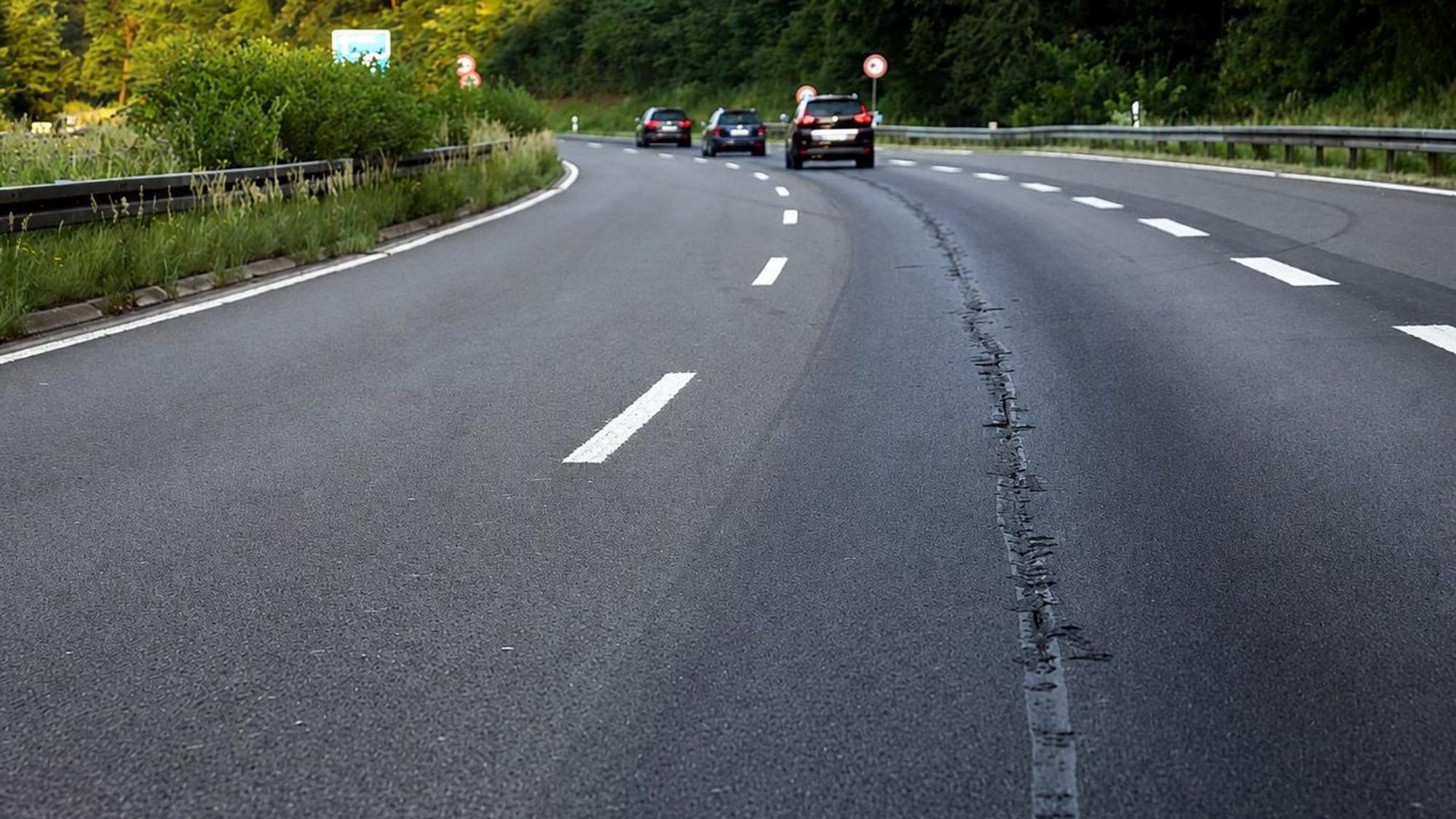Hitzeschäden A4 bei Moitzfeld in Fahrtrichtung Olpe.