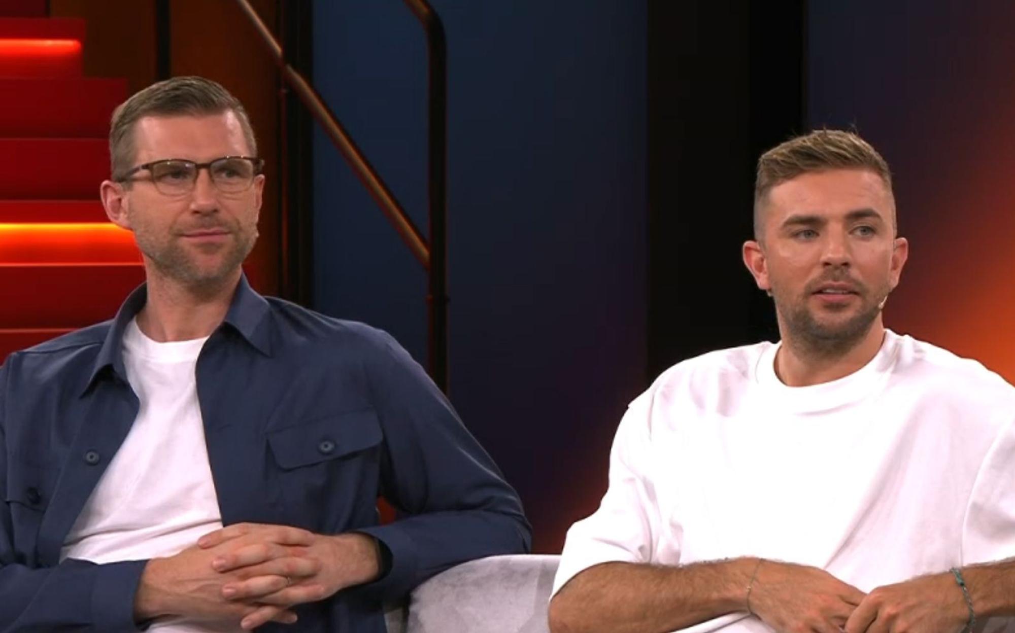 „Keine Torwartdiskussion!“ Christoph Kramer (rechts) und Per Mertesacker sind eindeutig „Team Neuer“. (Bild: ZDF)